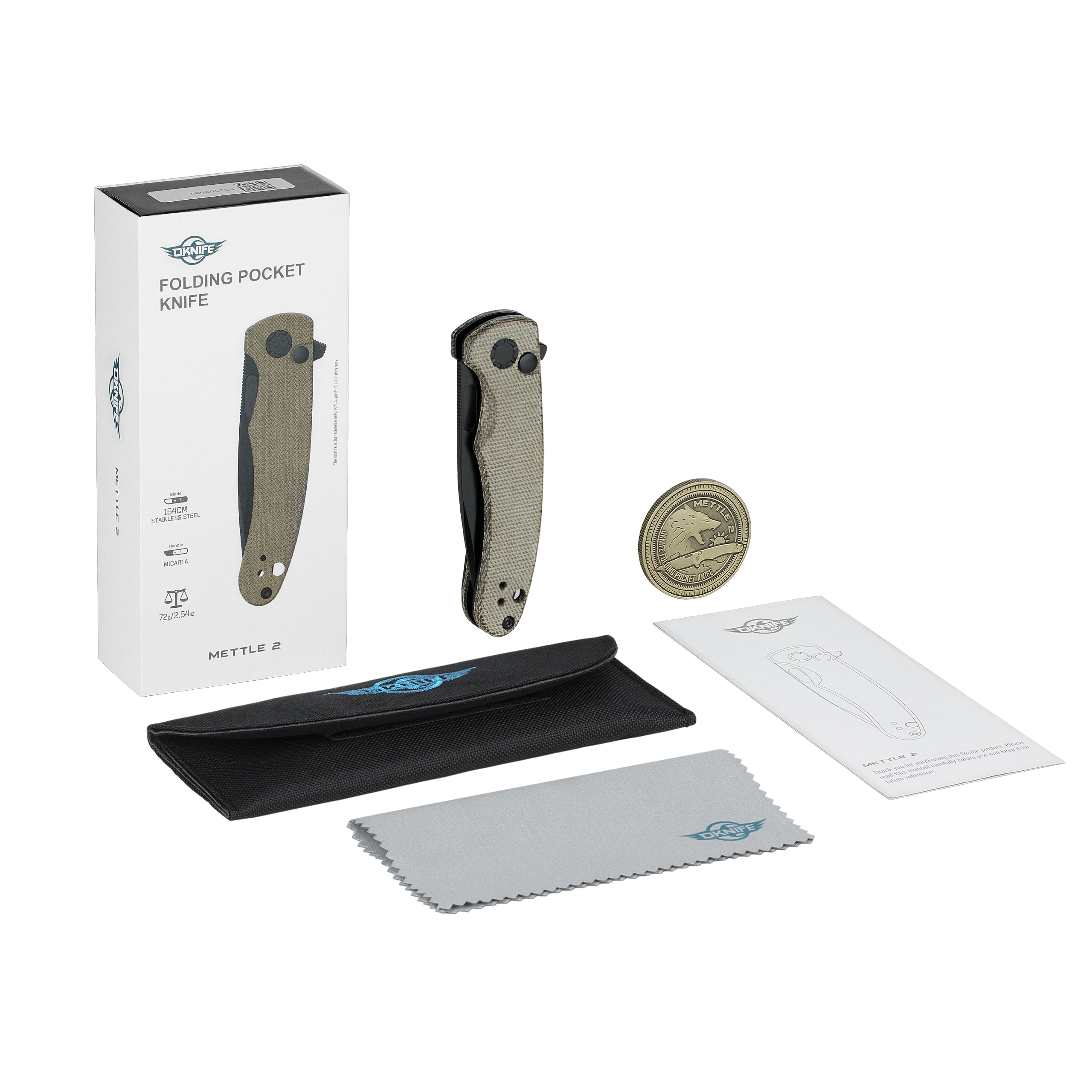 Navaja acero inoxidable Mettle 2 Micarta Oknife Olight - Verde Verde-3