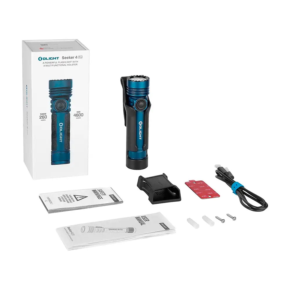 Linterna LED Seeker 4 Pro 4600 lúmenes Luz Blanca Fría Olight - Azul Azul-3