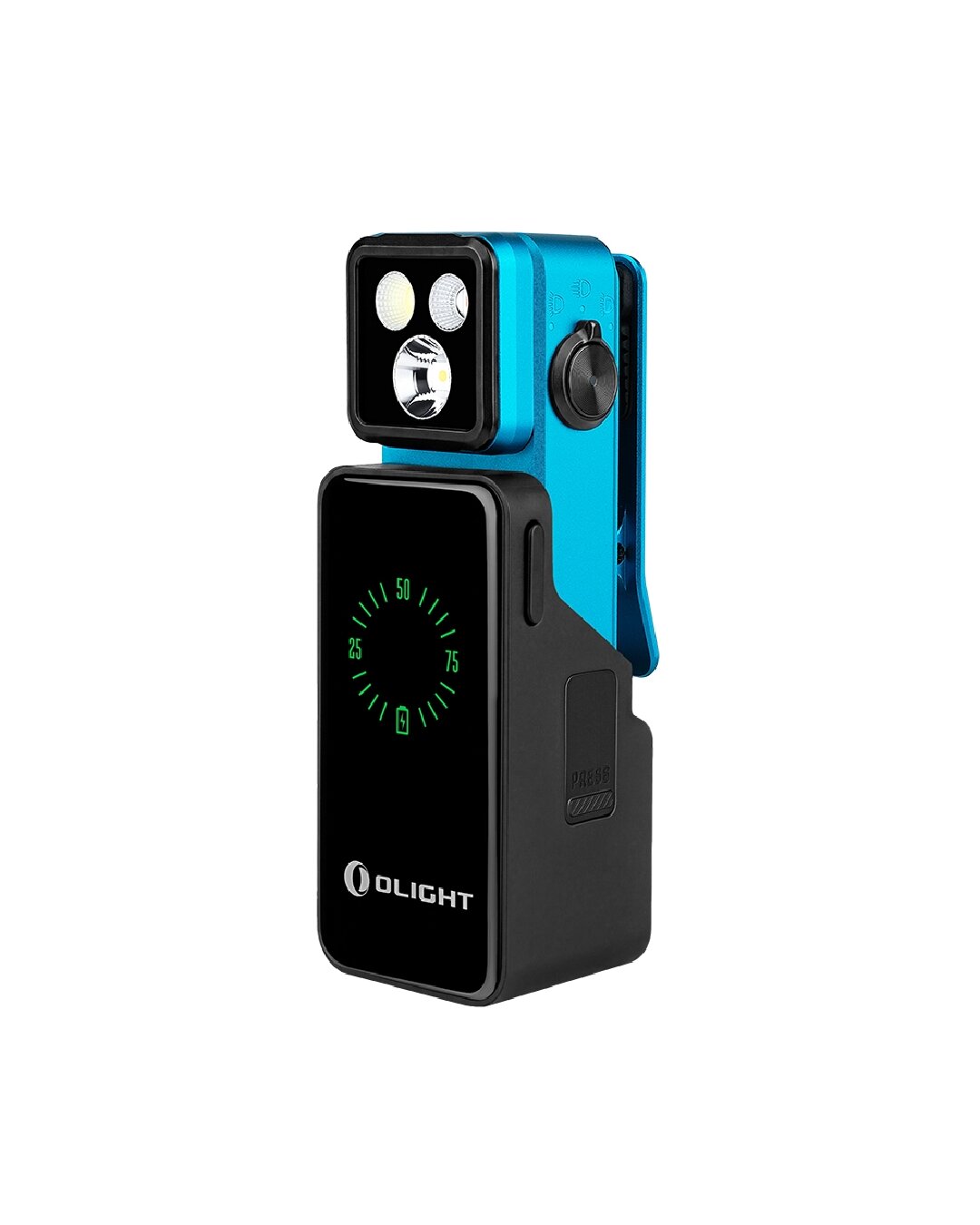 Imagen 1 de Linterna articulada oclip 2 pro premium con base de carga olight - Azul claro Azul claro