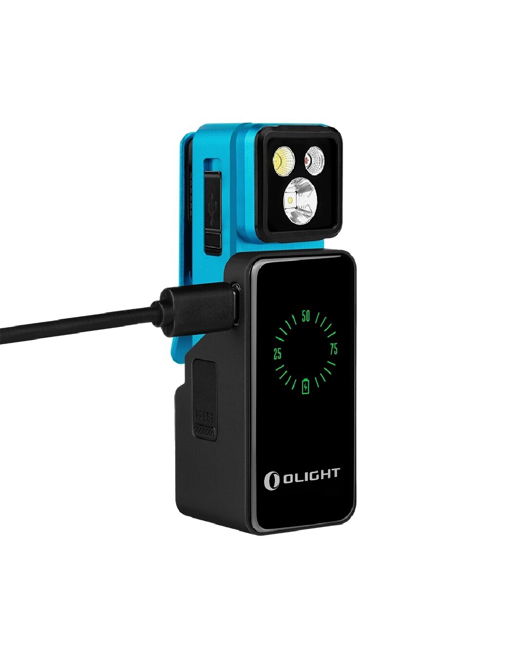 Imagen 2 de Linterna articulada oclip 2 pro premium con base de carga olight - Azul claro Azul claro