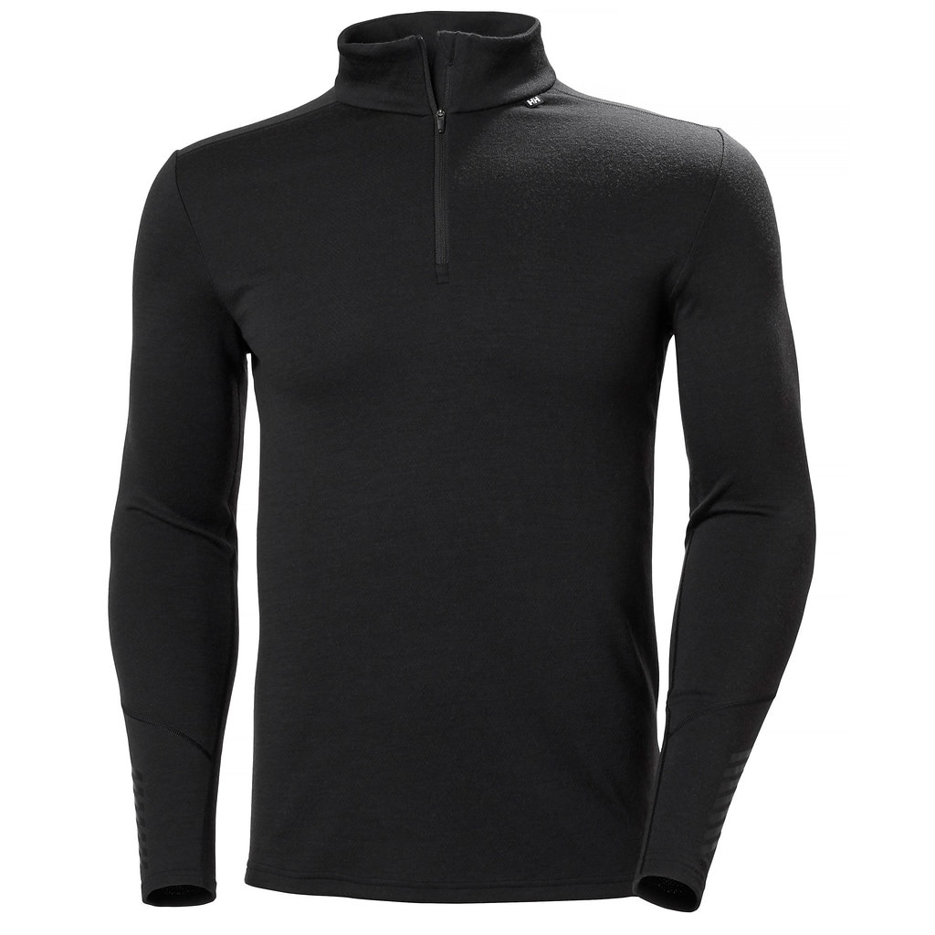 Imagen 0 de Camiseta térmica de hombre Lifa Merino Midweight 1/2 Zip Helly Hansen Negro