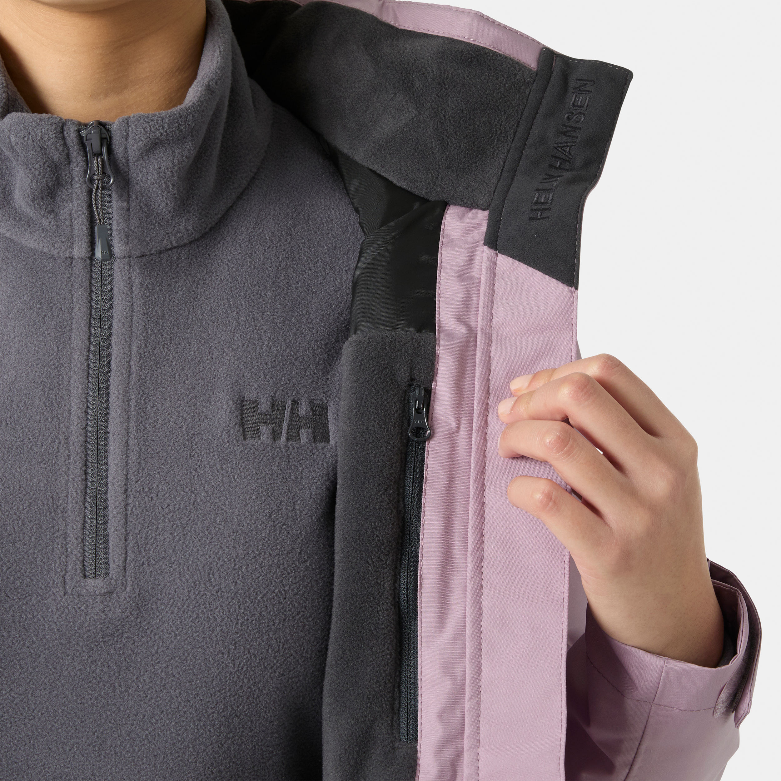 Chaqueta de mujer W CREW HOODED MIDL 2.0 Helly Hansen - Malva Malva-7