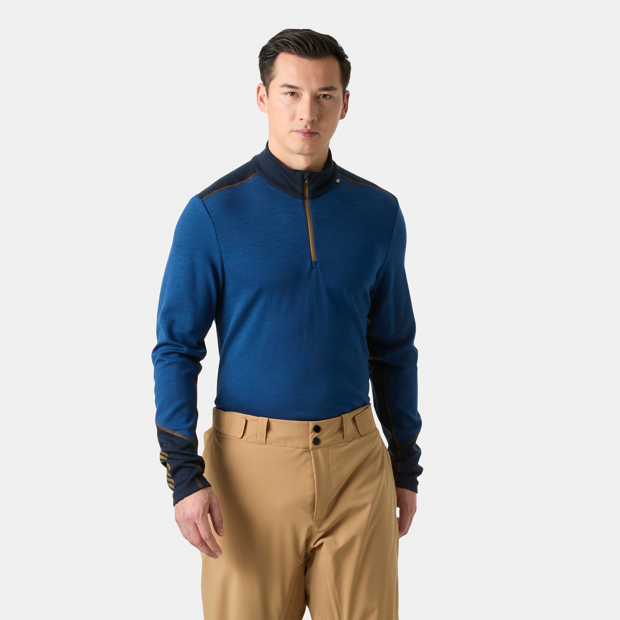 Camiseta de hombre LIFA MERINO MIDWEIGHT 1/2 ZIP Helly Hansen - Azul oscuro Azul oscuro-3