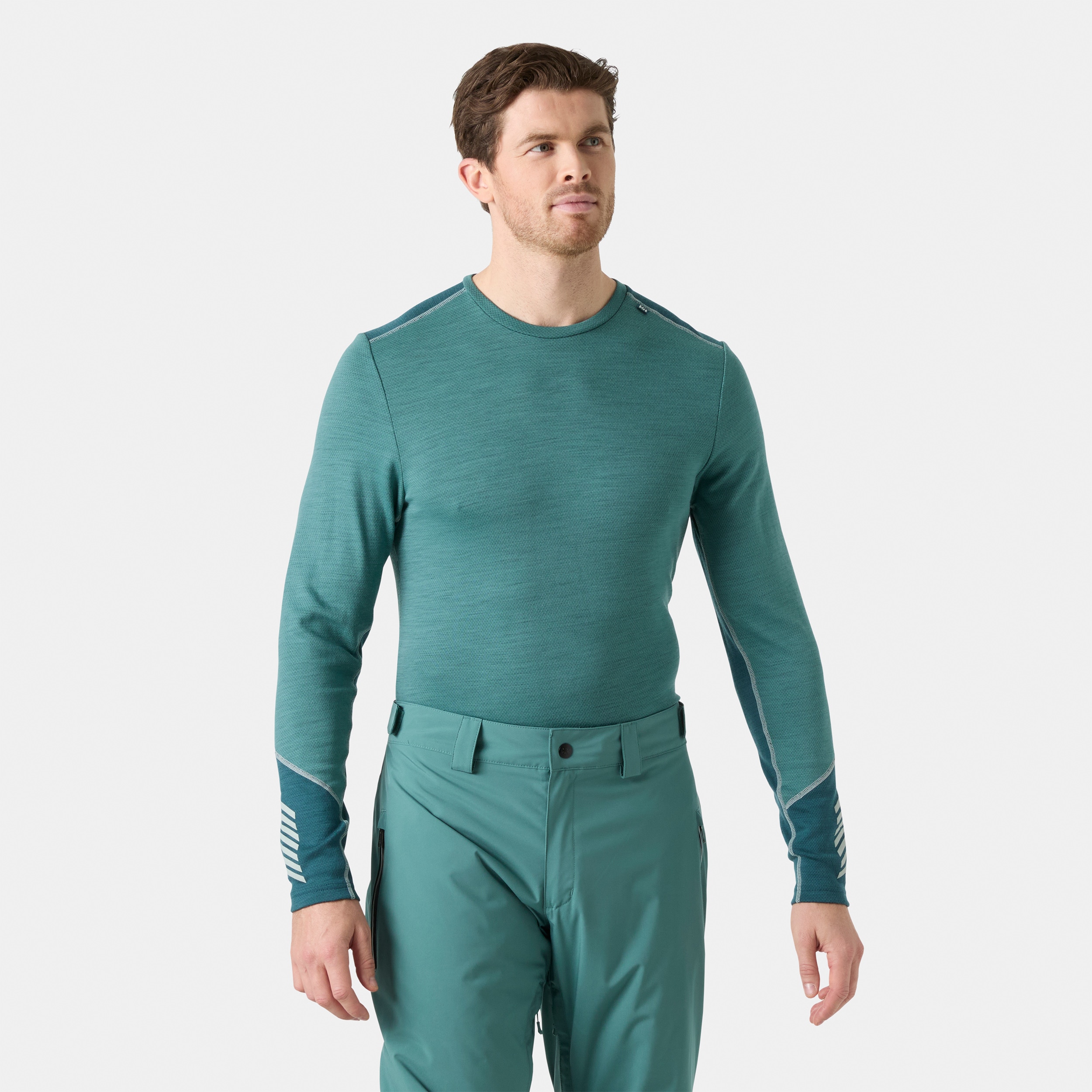 Camiseta térmica de hombre LIFA MERINO MIDWEIGHT CREW Helly Hansen - Verde Verde-3