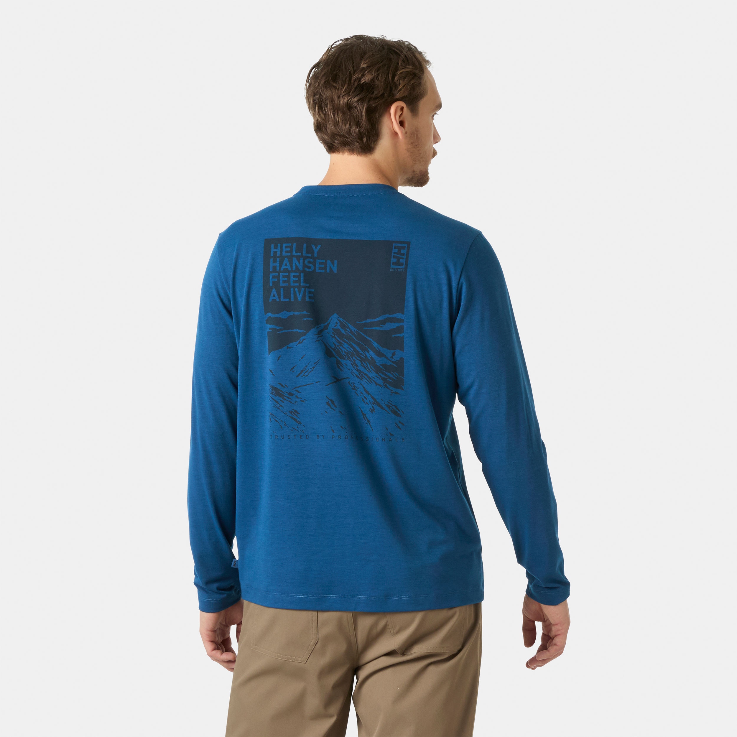 Imagen 4 de Camiseta de hombre SKOG GRAPHIC LS Helly Hansen - Azul oscuro Azul oscuro