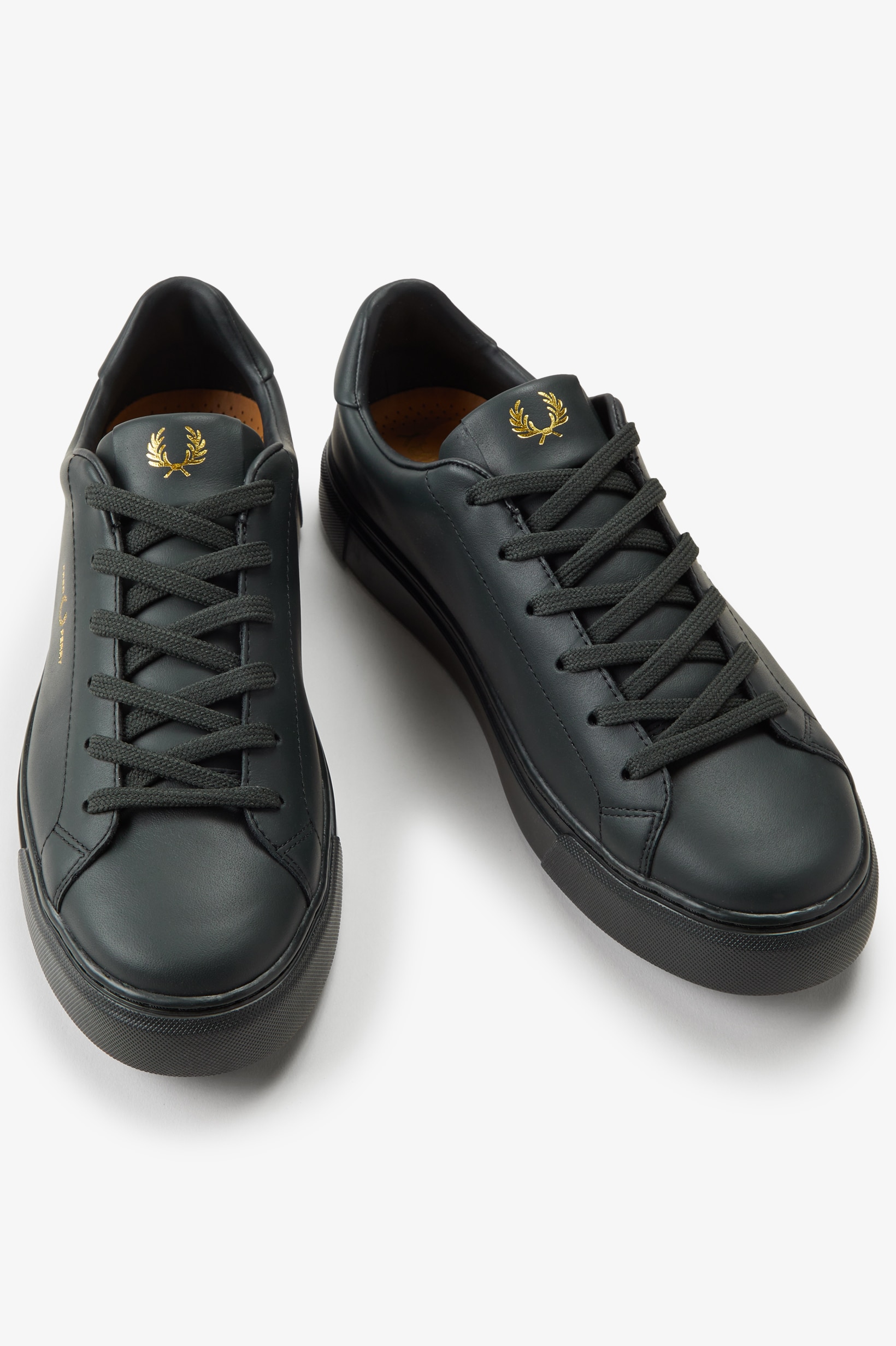 Sapatilhas unisexo 'B71' em pele Fred Perry Verde-escuro-3