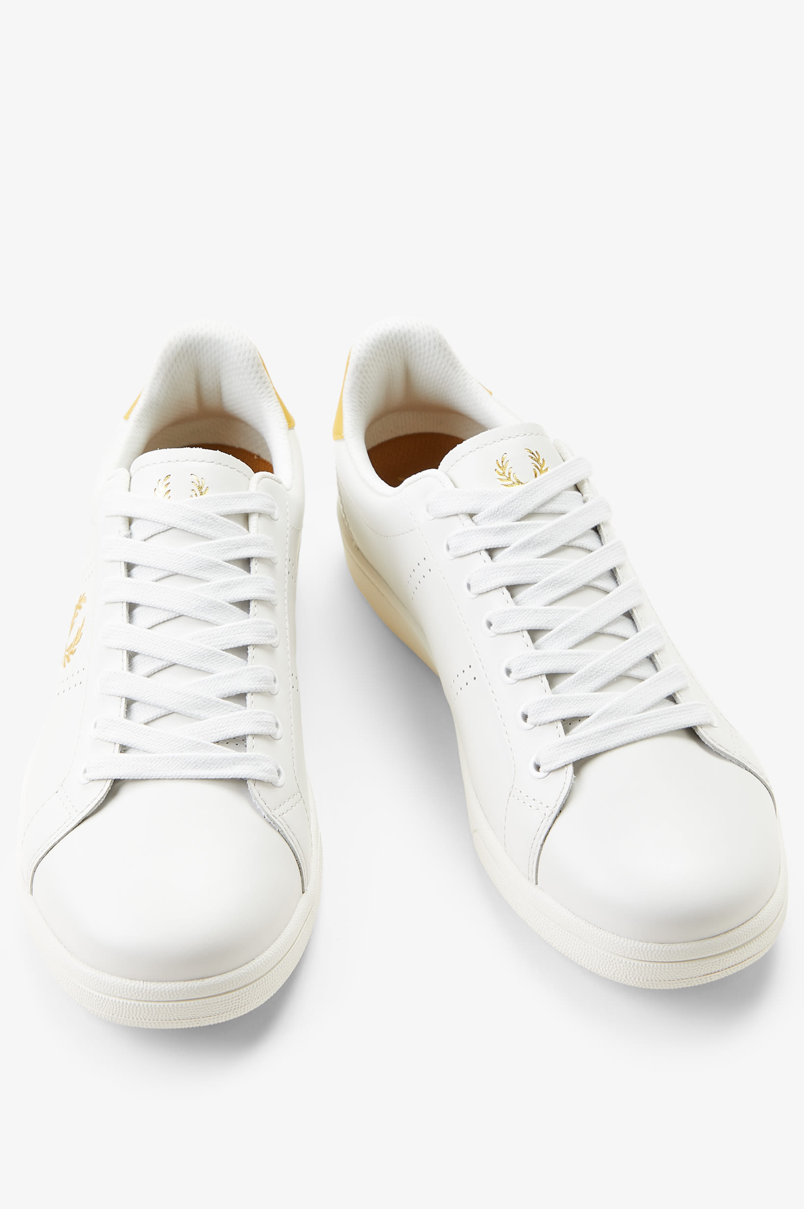 Sapatilhas Unisexo 'B721' em pele Fred Perry Creme-3