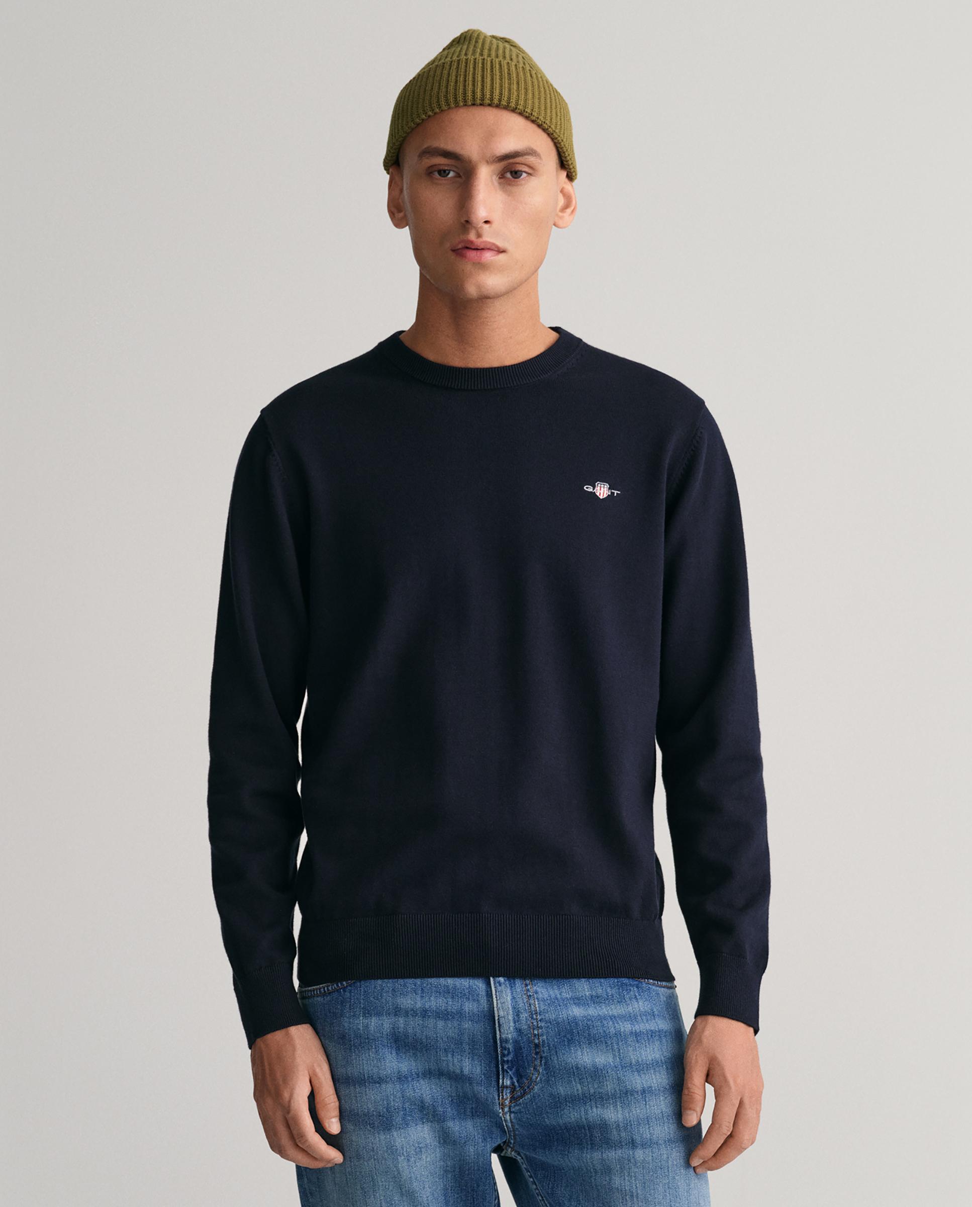 Imagen 0 de Jersey de hombre de cuello redondo en algodón Azul