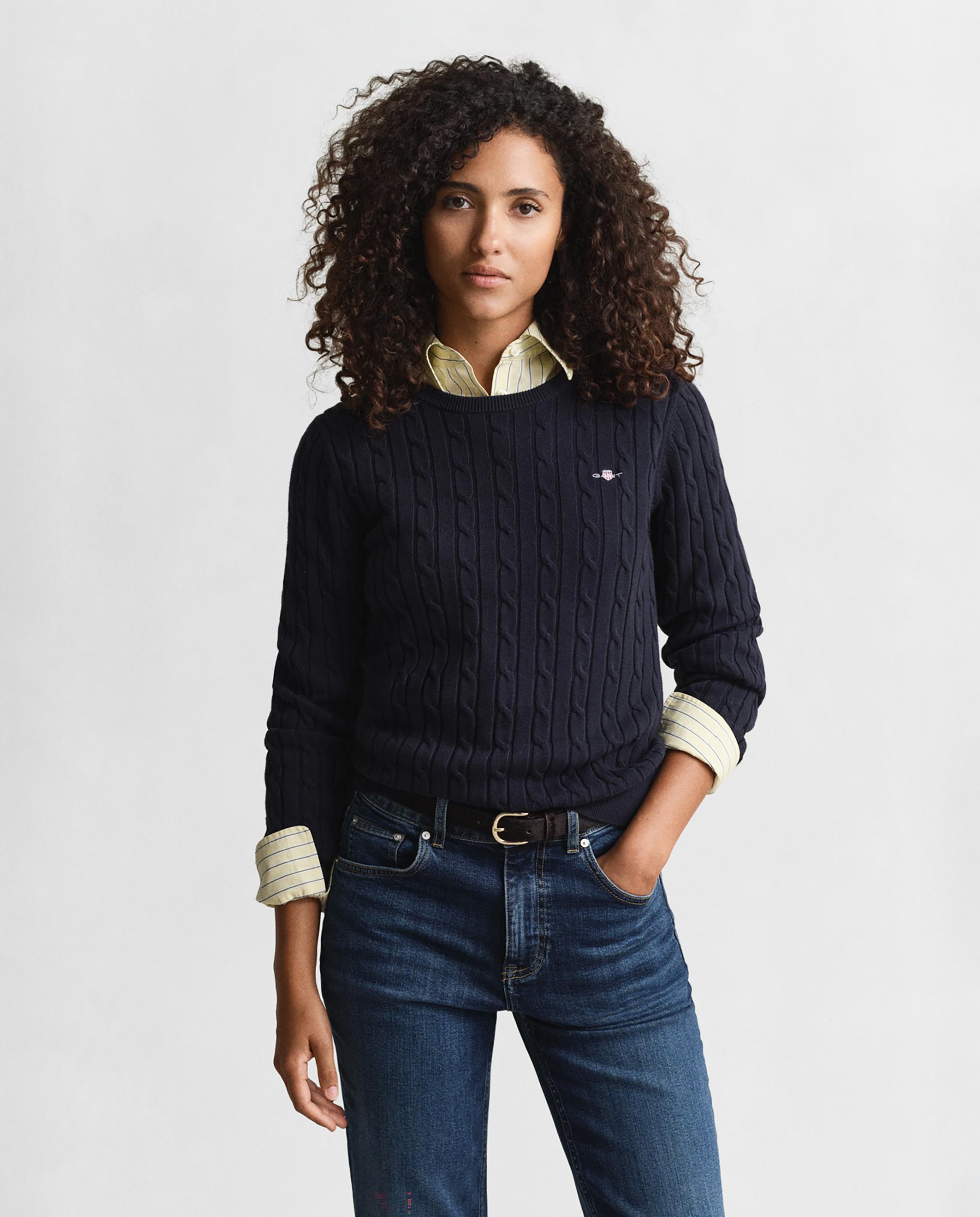 Jersey de mujer de manga larga con logo - Gant - Azul Azul-1