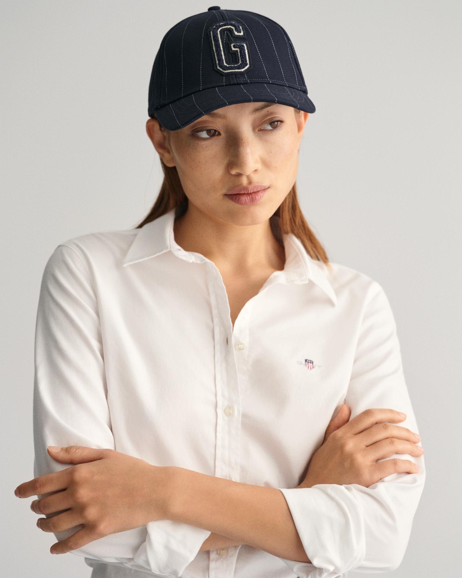 Camisa de mujer oxford slim fit con logo en el pecho - Gant - Blanco Blanco-3