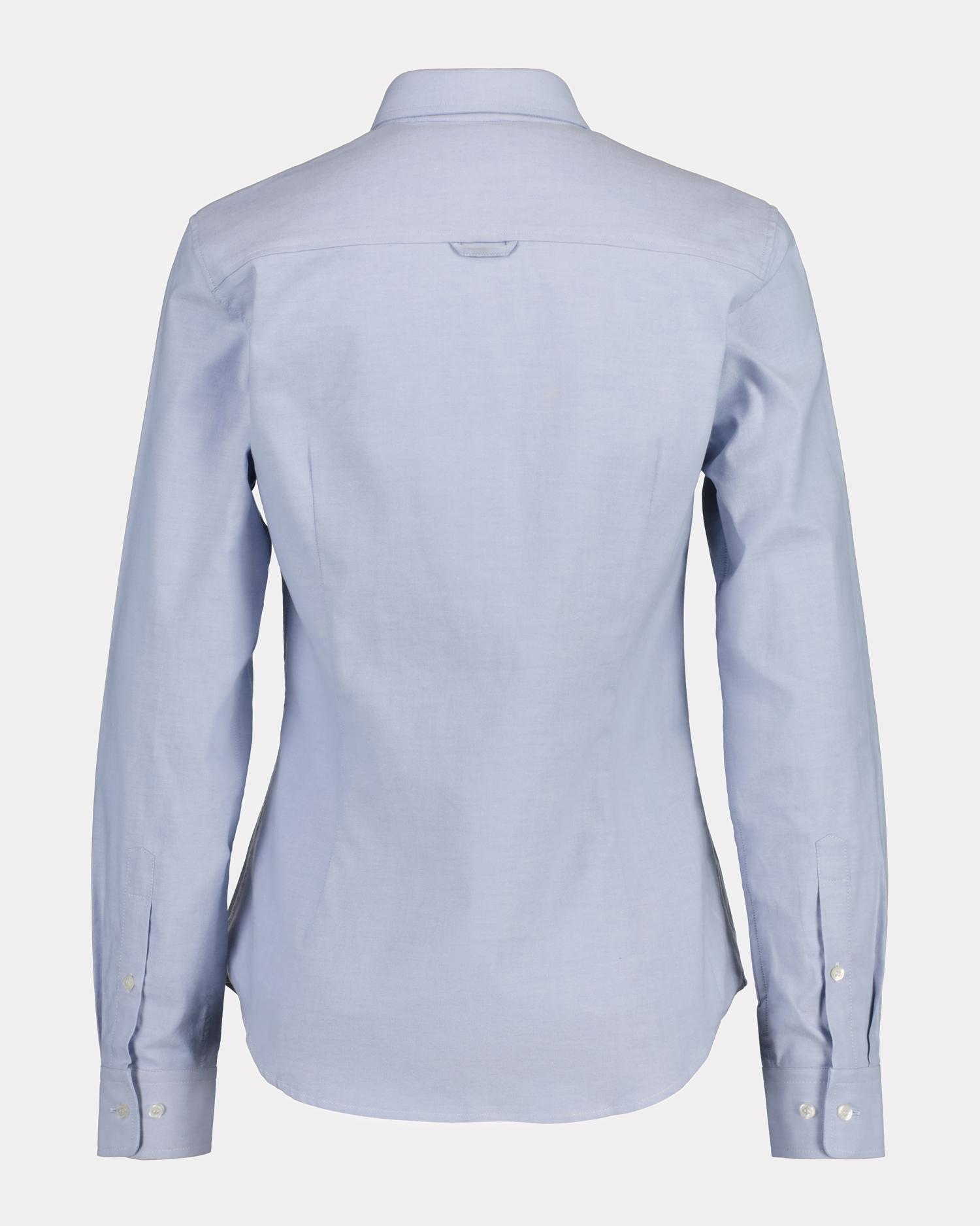 Camisa de mujer oxford slim fit con logo en el pecho - Gant - Azul claro Azul claro-5