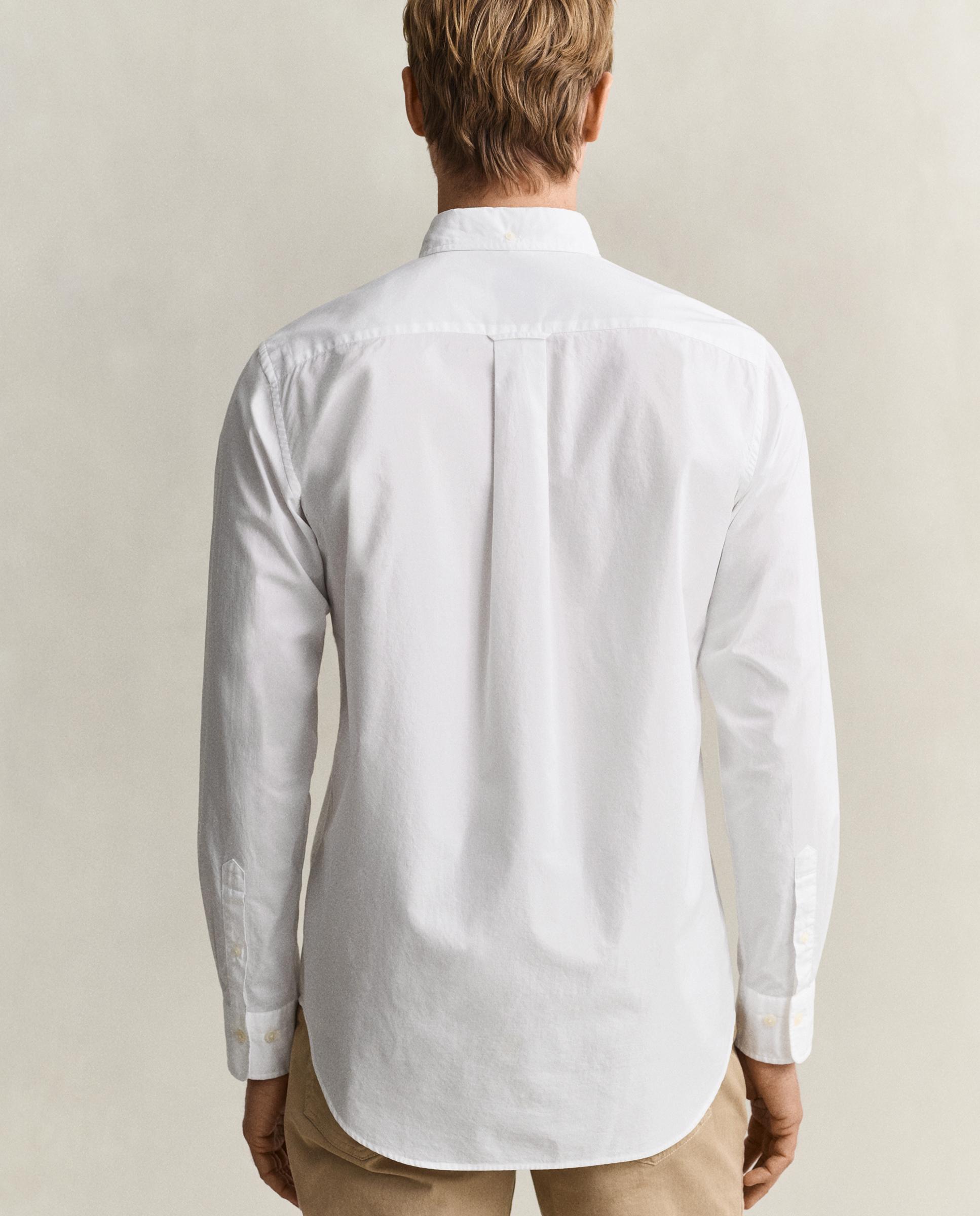Camisa de hombre lisa de manga larga y corte regular - Gant - Blanco Blanco-3