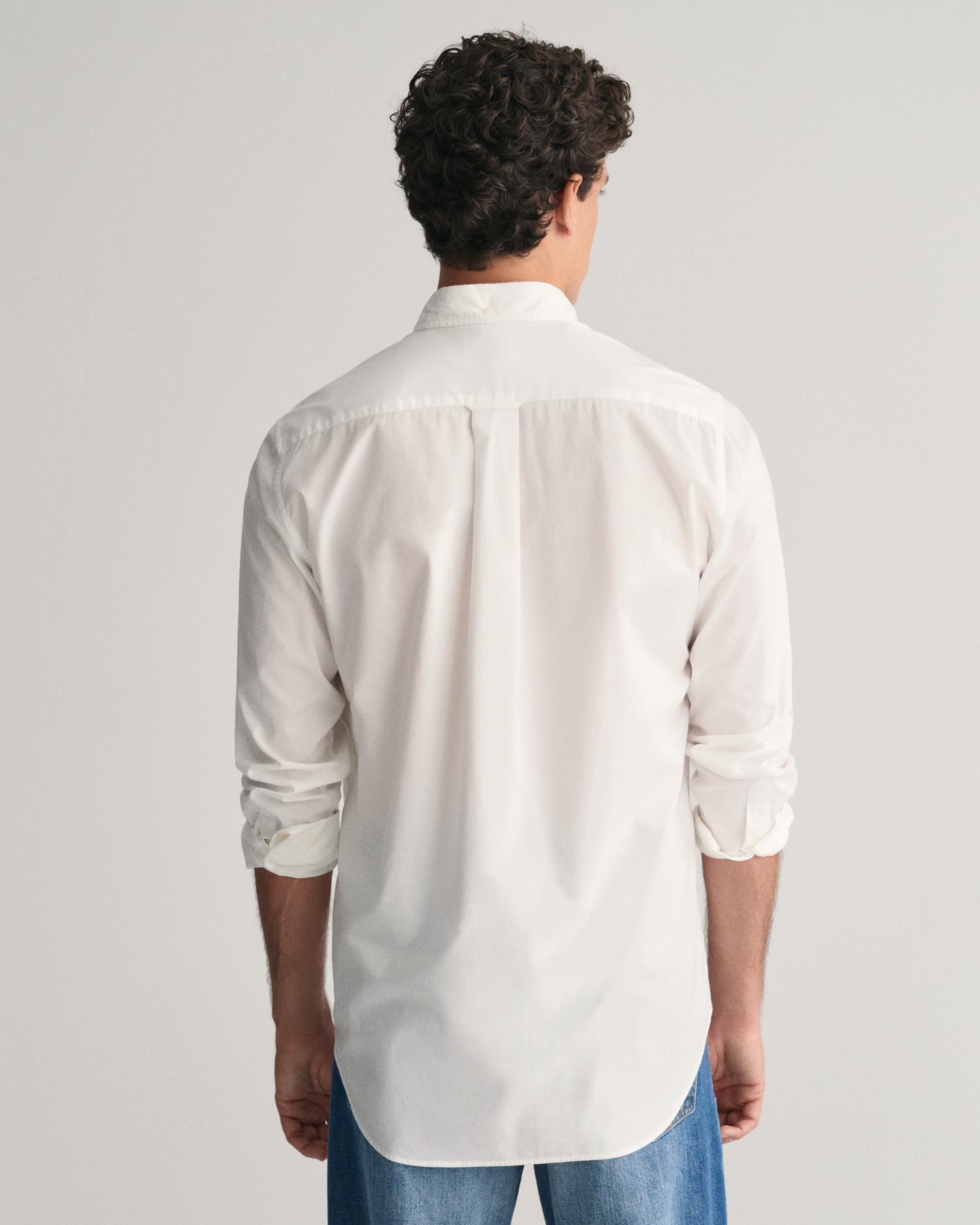 Camisa de hombre lisa de manga larga y corte regular - Gant - Blanco Blanco-5