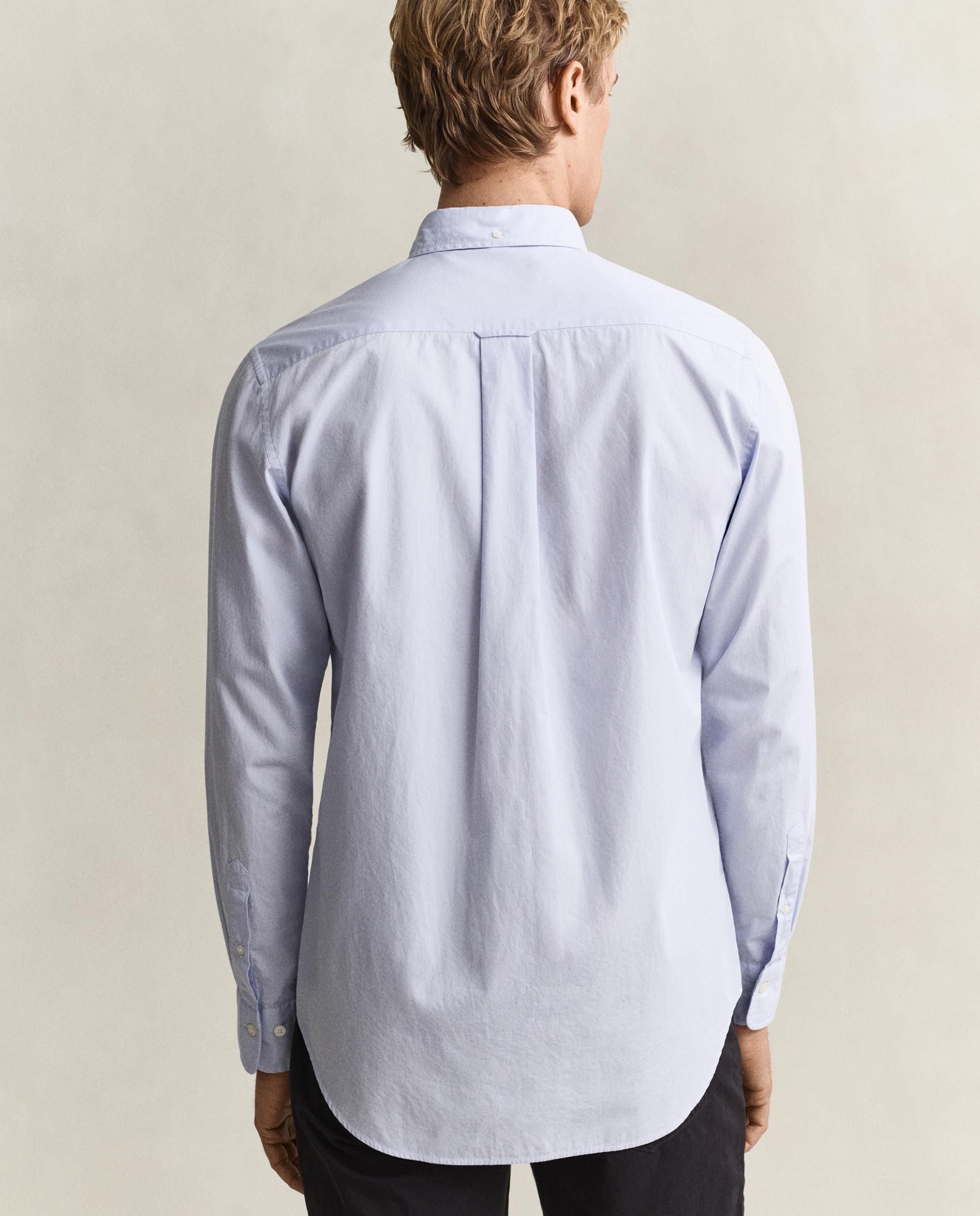 Camisa de hombre lisa de manga larga y corte regular - Gant - Azul marino Azul claro-3