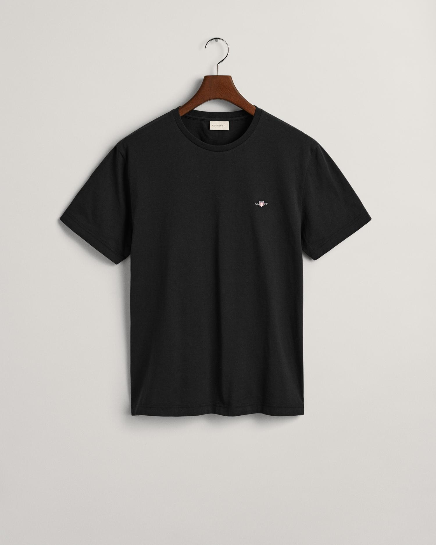 T-shirt de Manga Curta e Escudo Bordado Preto-1