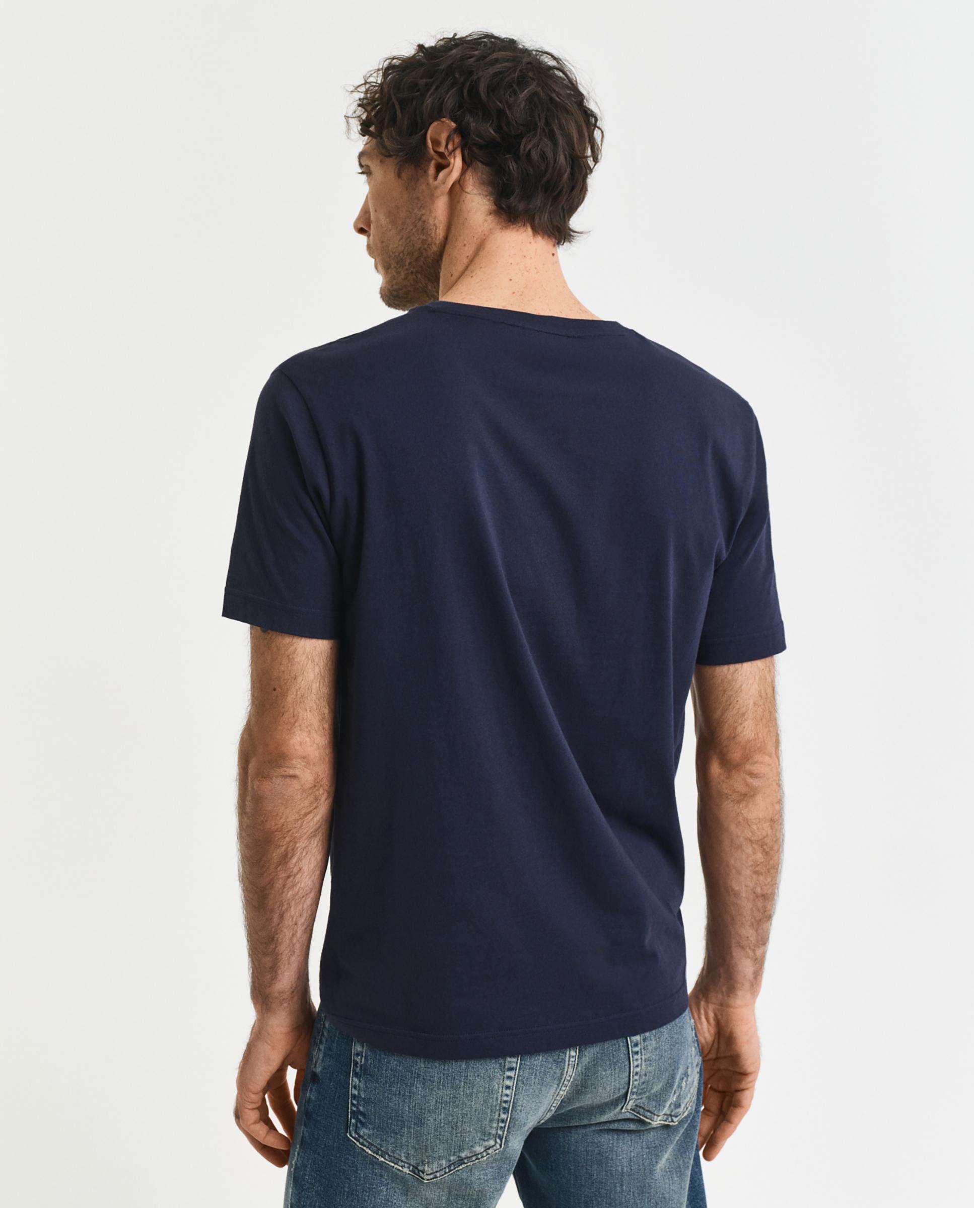 Camiseta de hombre Archive Shield de manga corta - Gant - Azul oscuro Azul oscuro-2