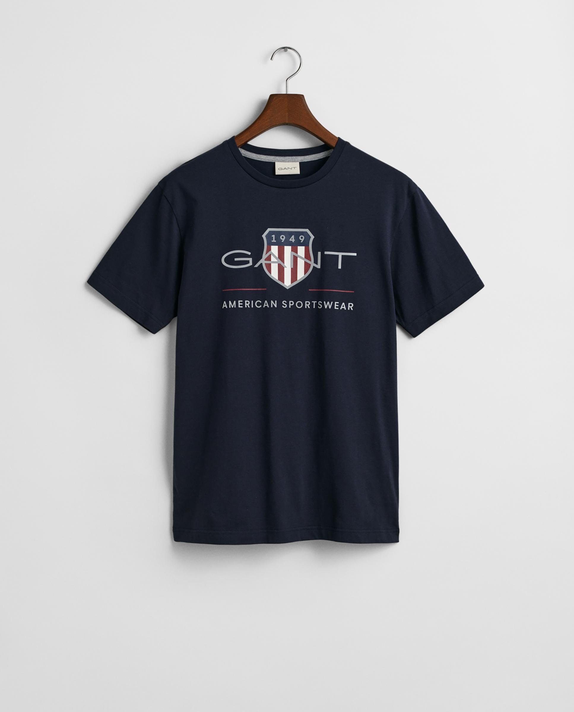 Camiseta de hombre Archive Shield de manga corta - Gant - Azul oscuro Azul oscuro-7
