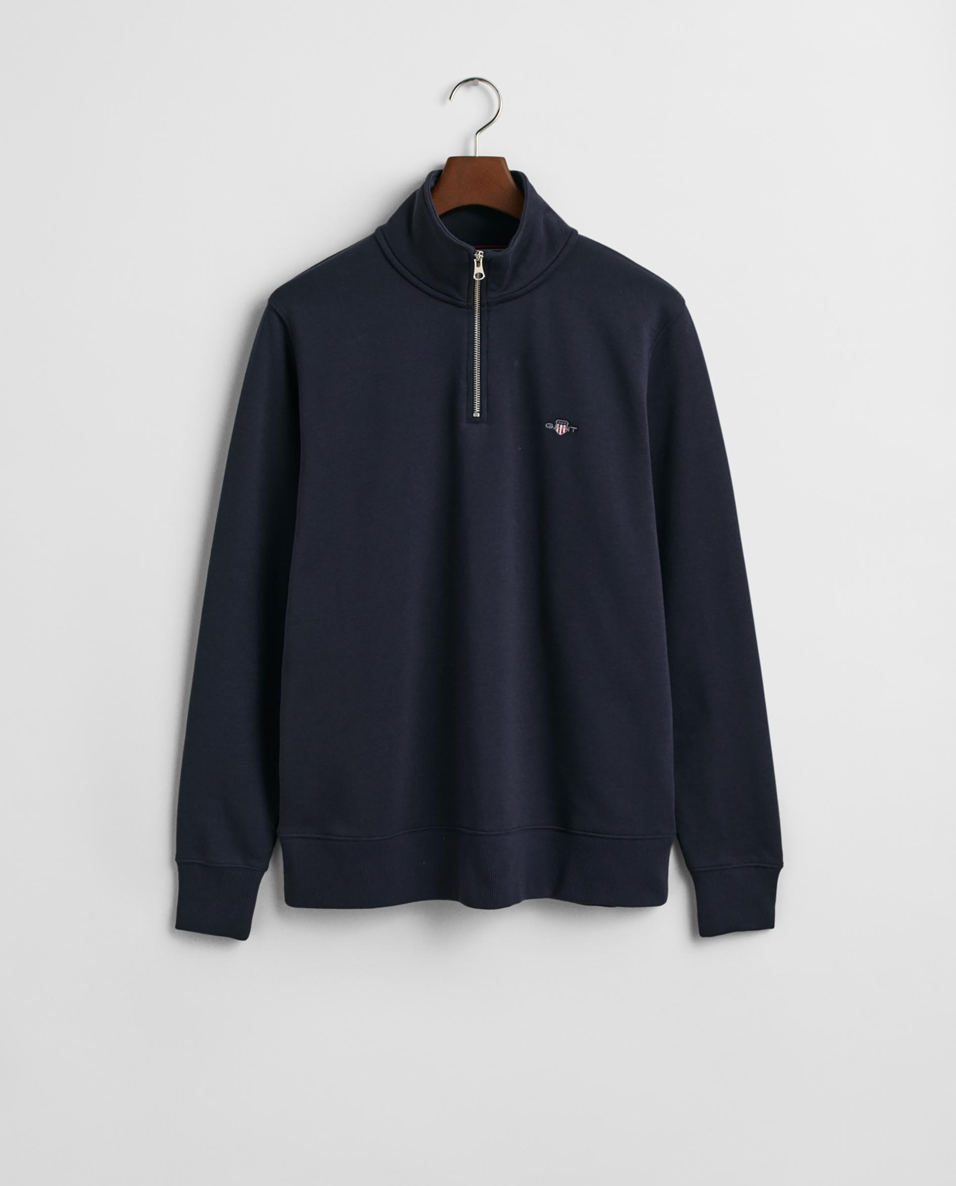 Sudadera de hombre de cuello alto con cremallera - Gant - Azul marino Azul marino-4
