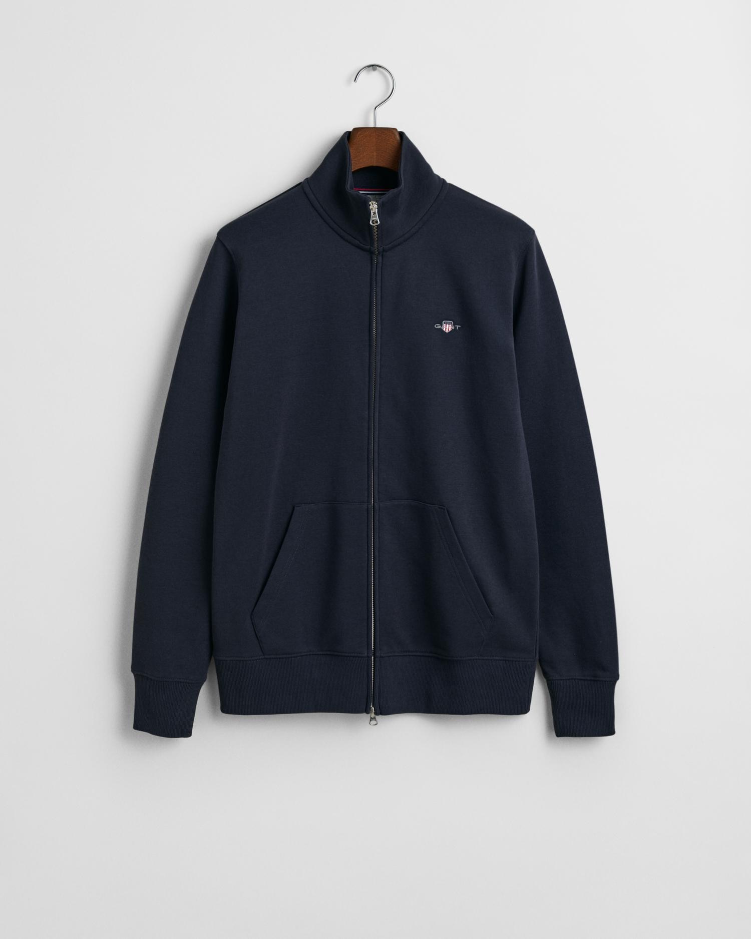 Sudadera de cremallera de hombre con bolsillos laterales - Gant - Azul oscuro Azul oscuro-5