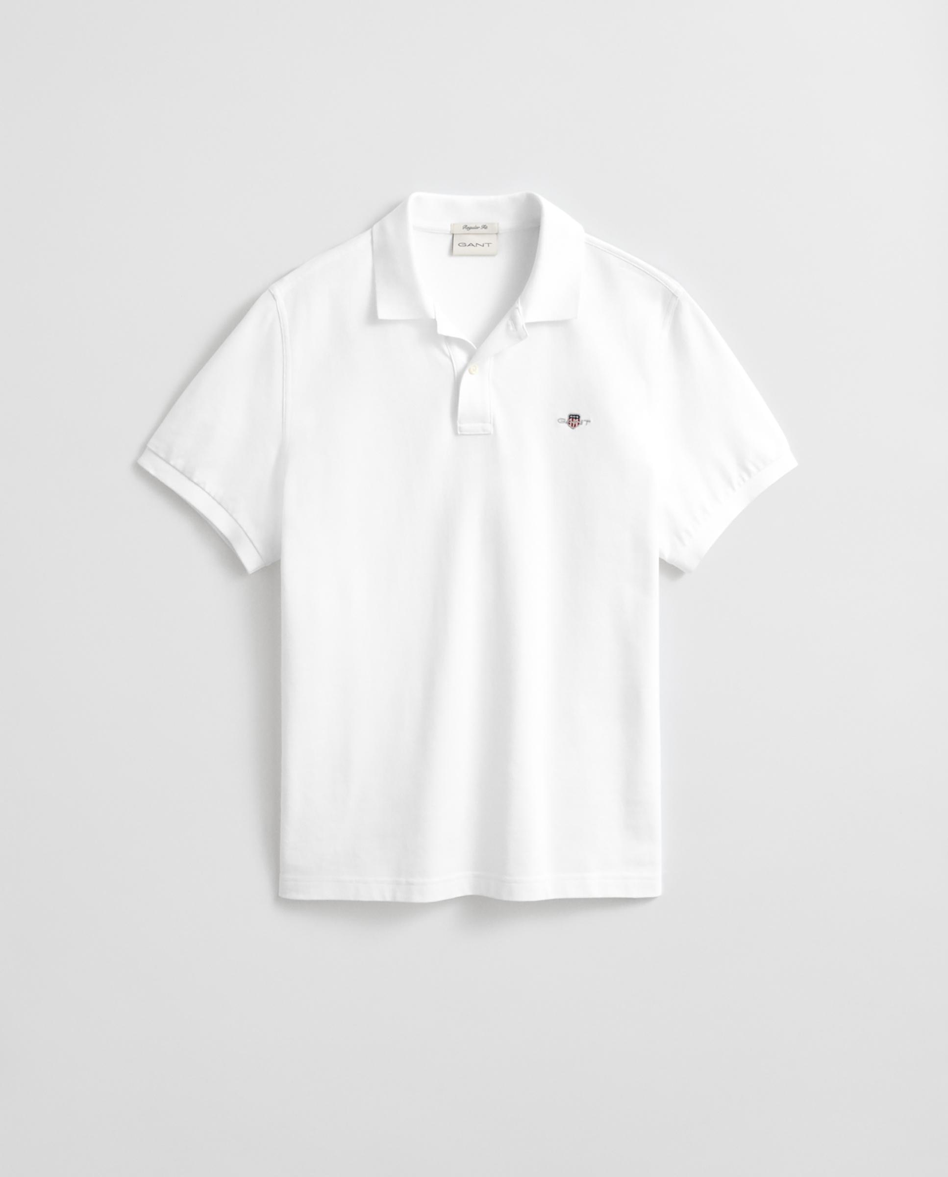 Polo de manga corta de hombre en algodón con insignia en el pecho - Blanco Blanco-6