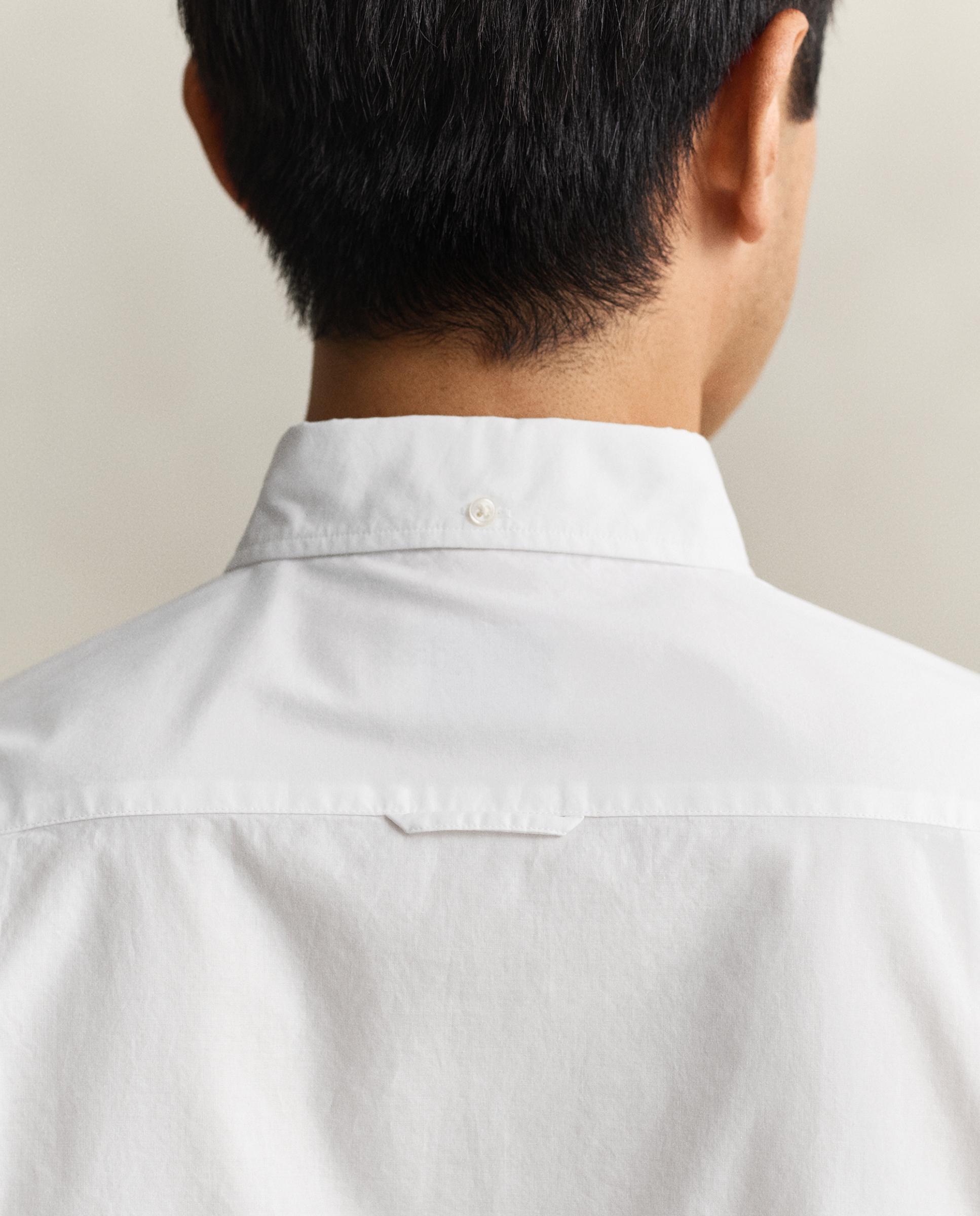 Camisa de hombre slim con logo en el pecho - Gant - Blanco Blanco-2
