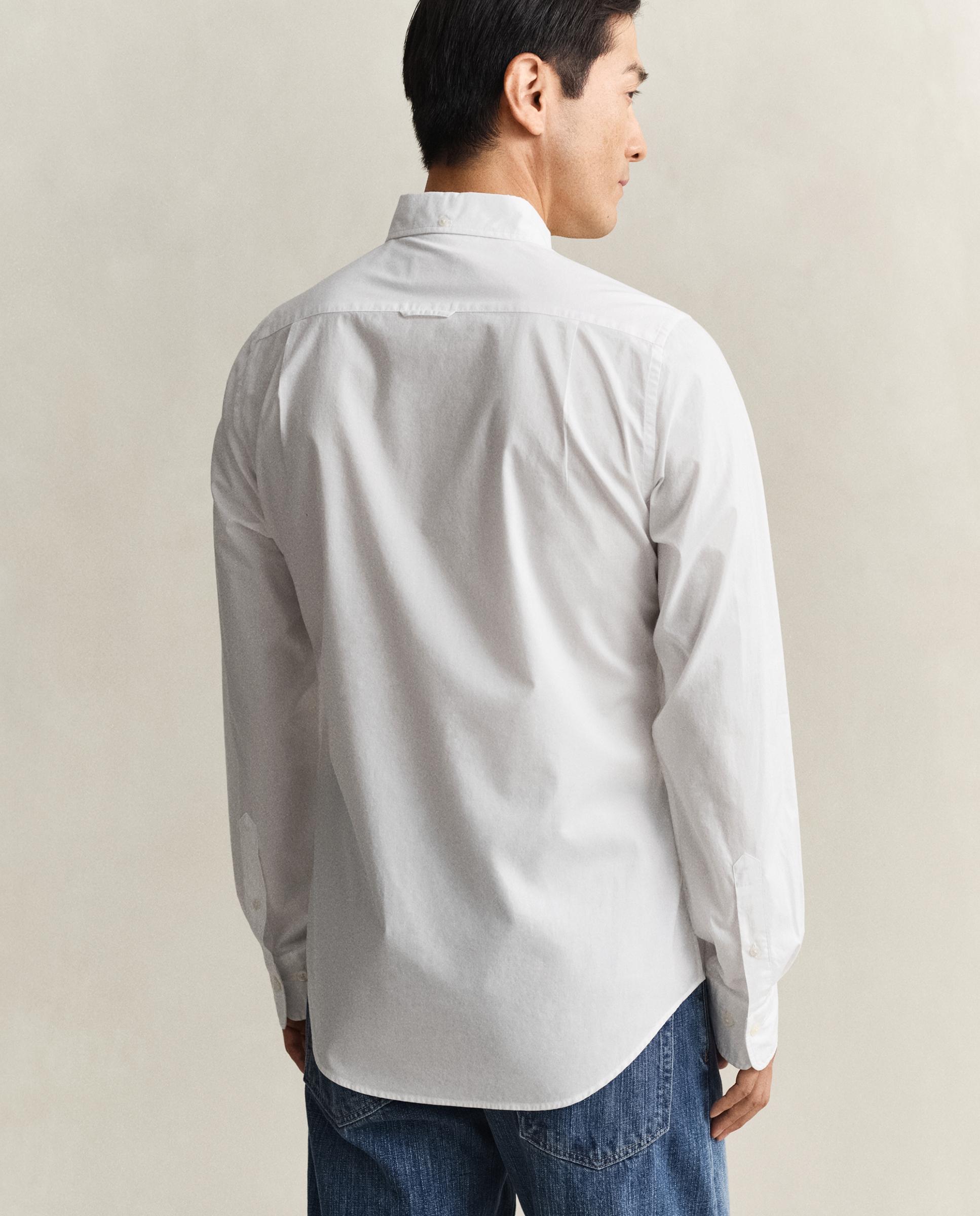 Camisa de hombre slim con logo en el pecho - Gant - Blanco Blanco-3
