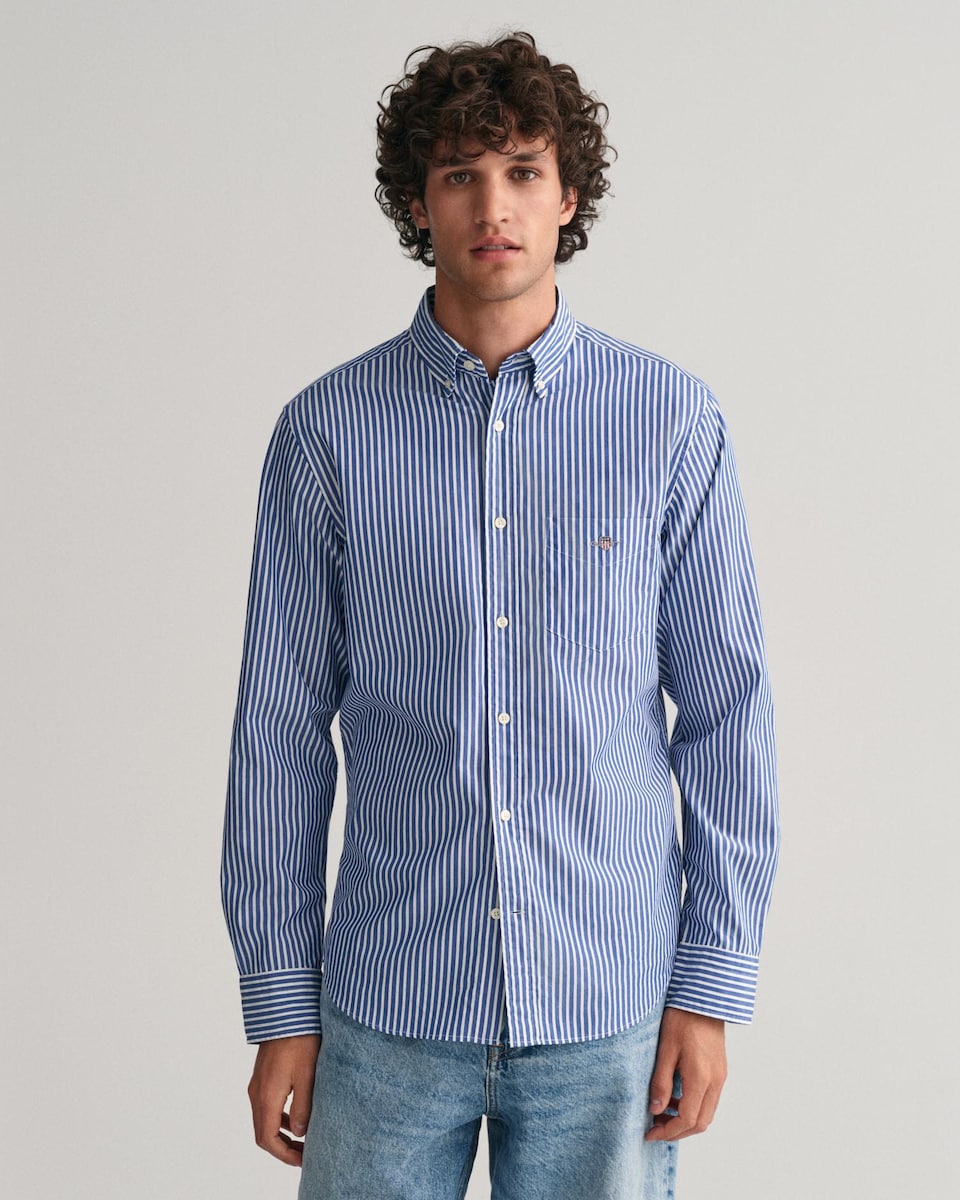 Camisa de hombre de rayas de color azul · Gant · El Corte Inglés