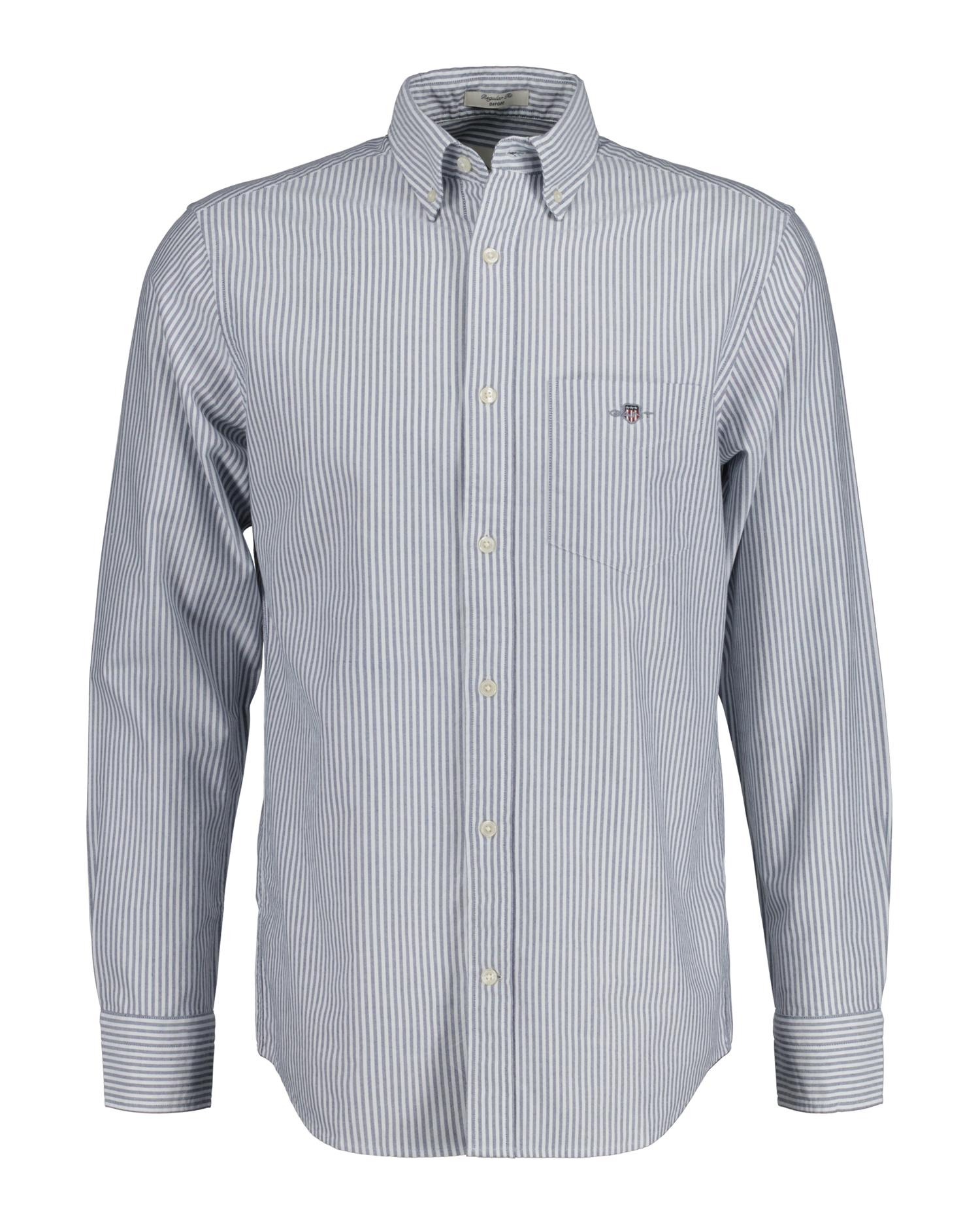 Camisa de hombre oxford de rayas y corte regular - Gant - Azul Azul-6