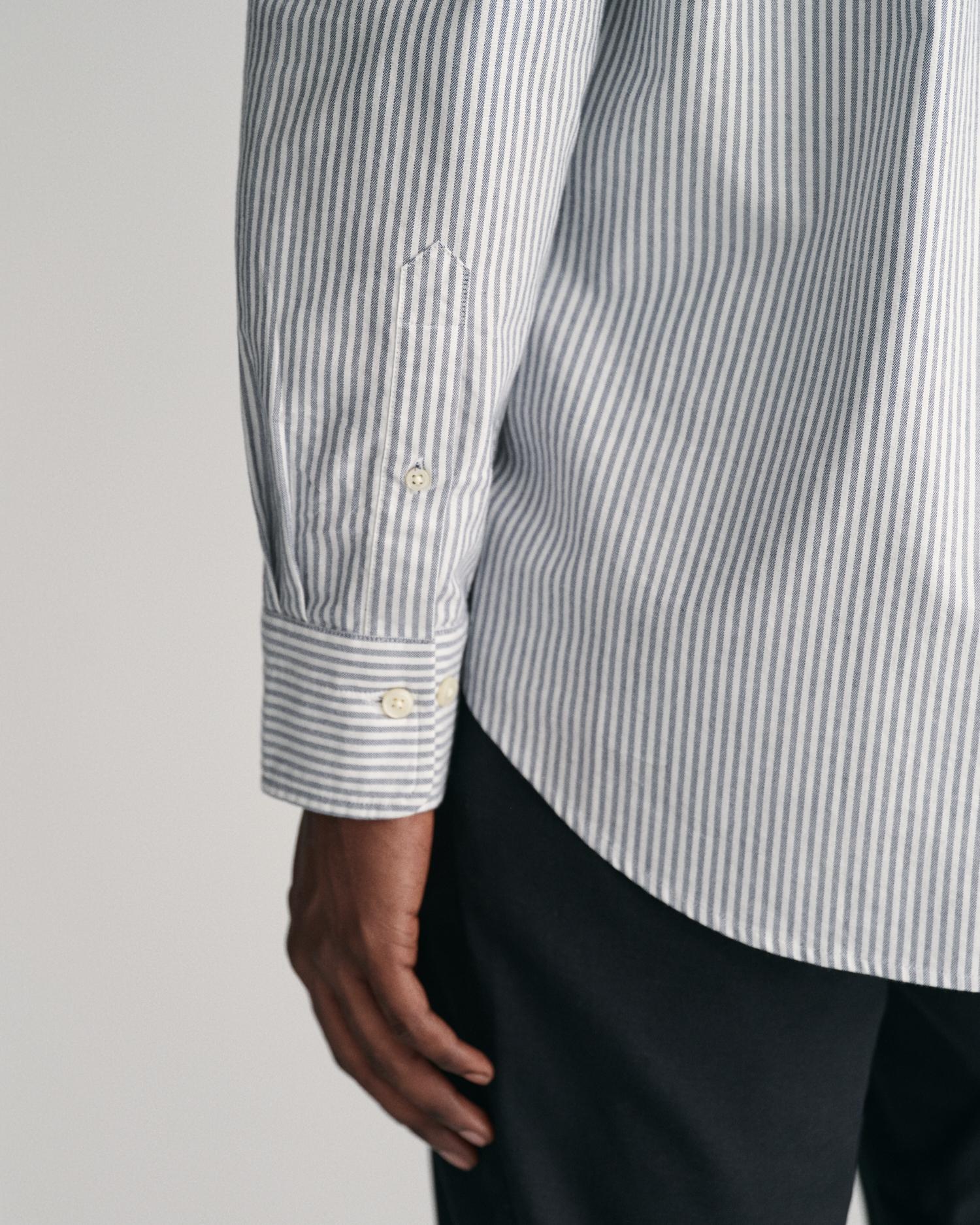 Camisa de hombre oxford de rayas y corte regular - Gant - Azul Azul-3