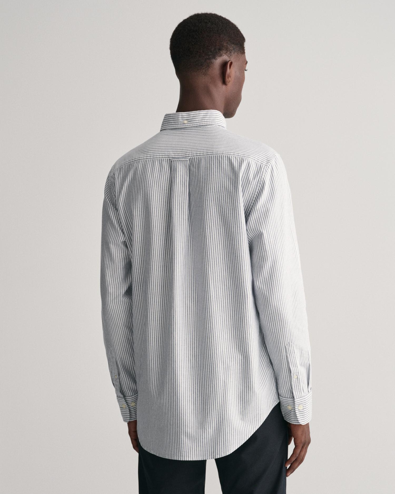 Camisa de hombre oxford de rayas y corte regular - Gant - Azul Azul-5