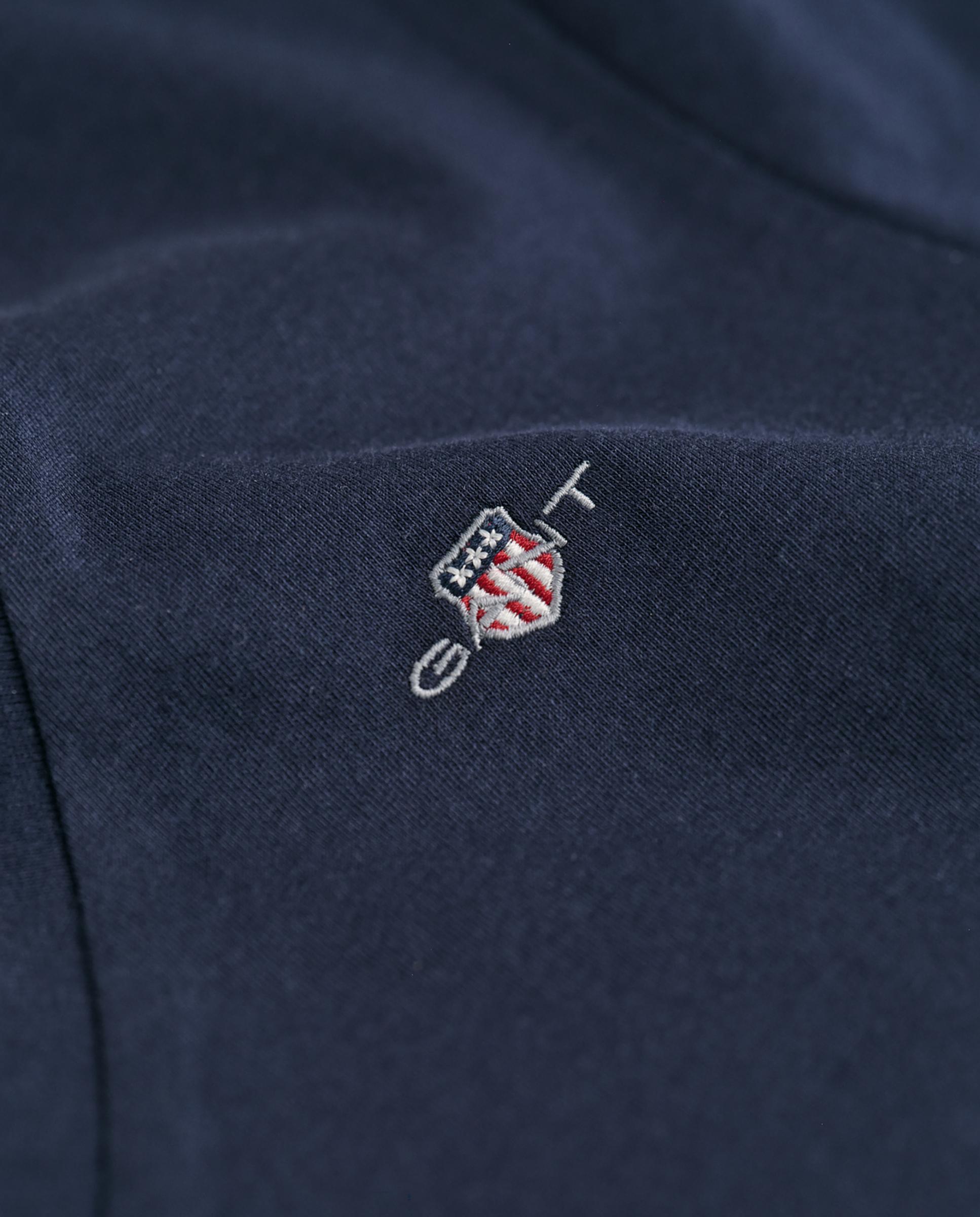 Camiseta de mujer shield con cuello de pico - Gant - Azul Azul-5