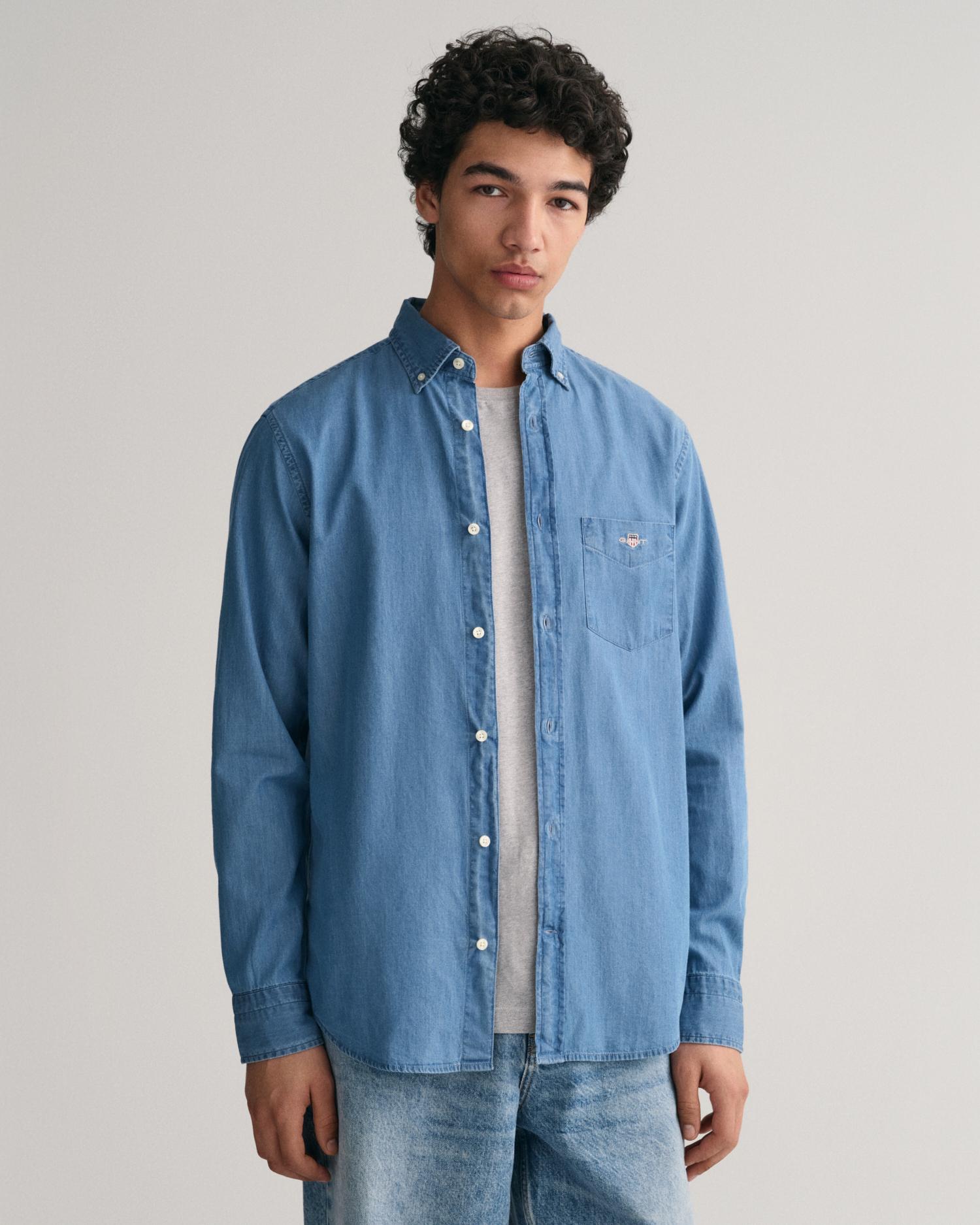 Gant - Camisa de hombre Regular Fit añil.