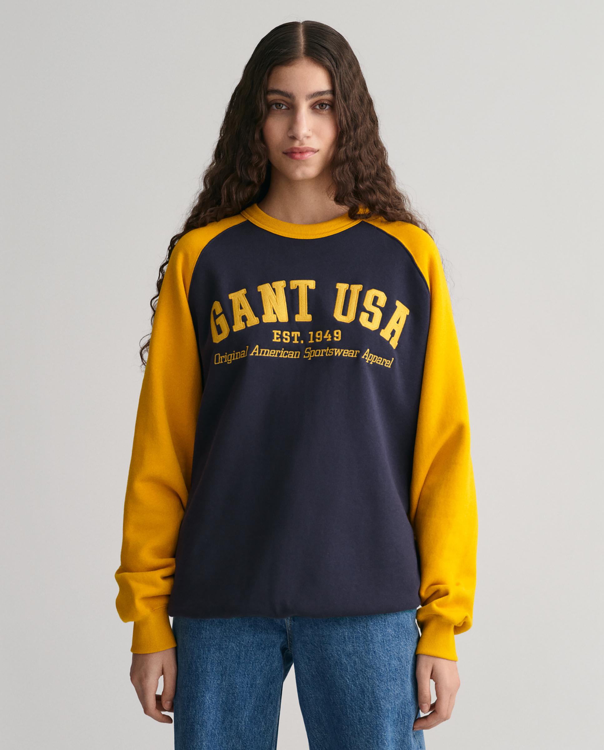 Sudadera de mujer de cuello redondo y dibujo frontal
