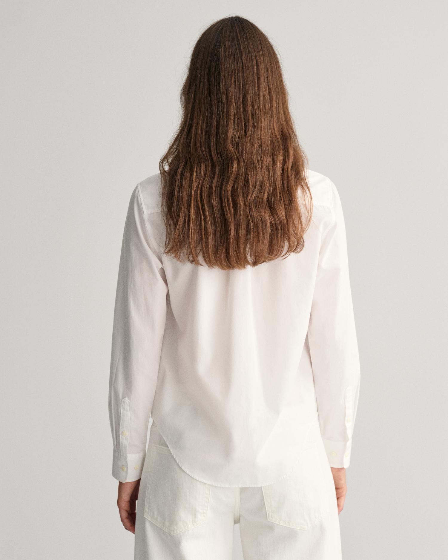 Camisa de Manga Comprida com Gola Francês Branco-2