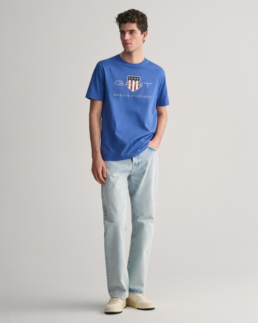 Camiseta de hombre de algodón con dibujo frontal
