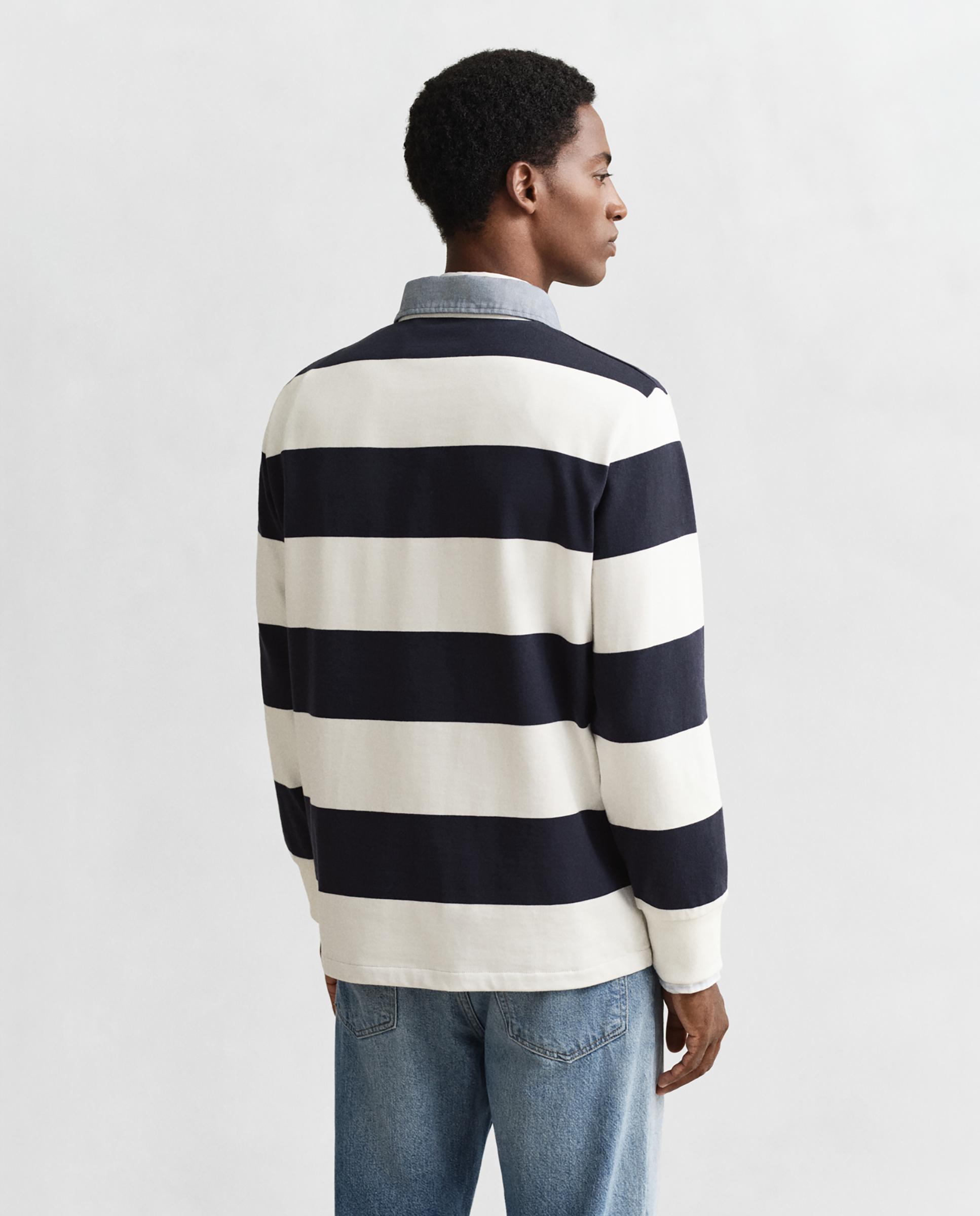 Polo de hombre a rayas con cuello de cambray - Gant - Blanco Blanco-2