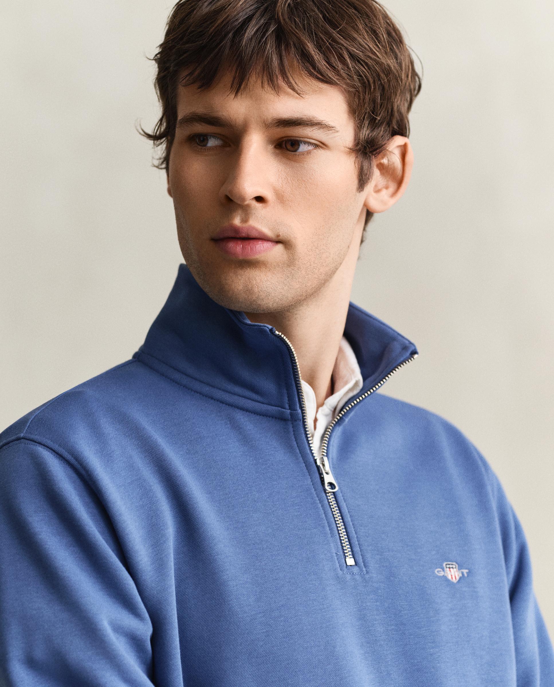 Sudadera de hombre Shield con media cremallera - Gant - Azul Azul-3