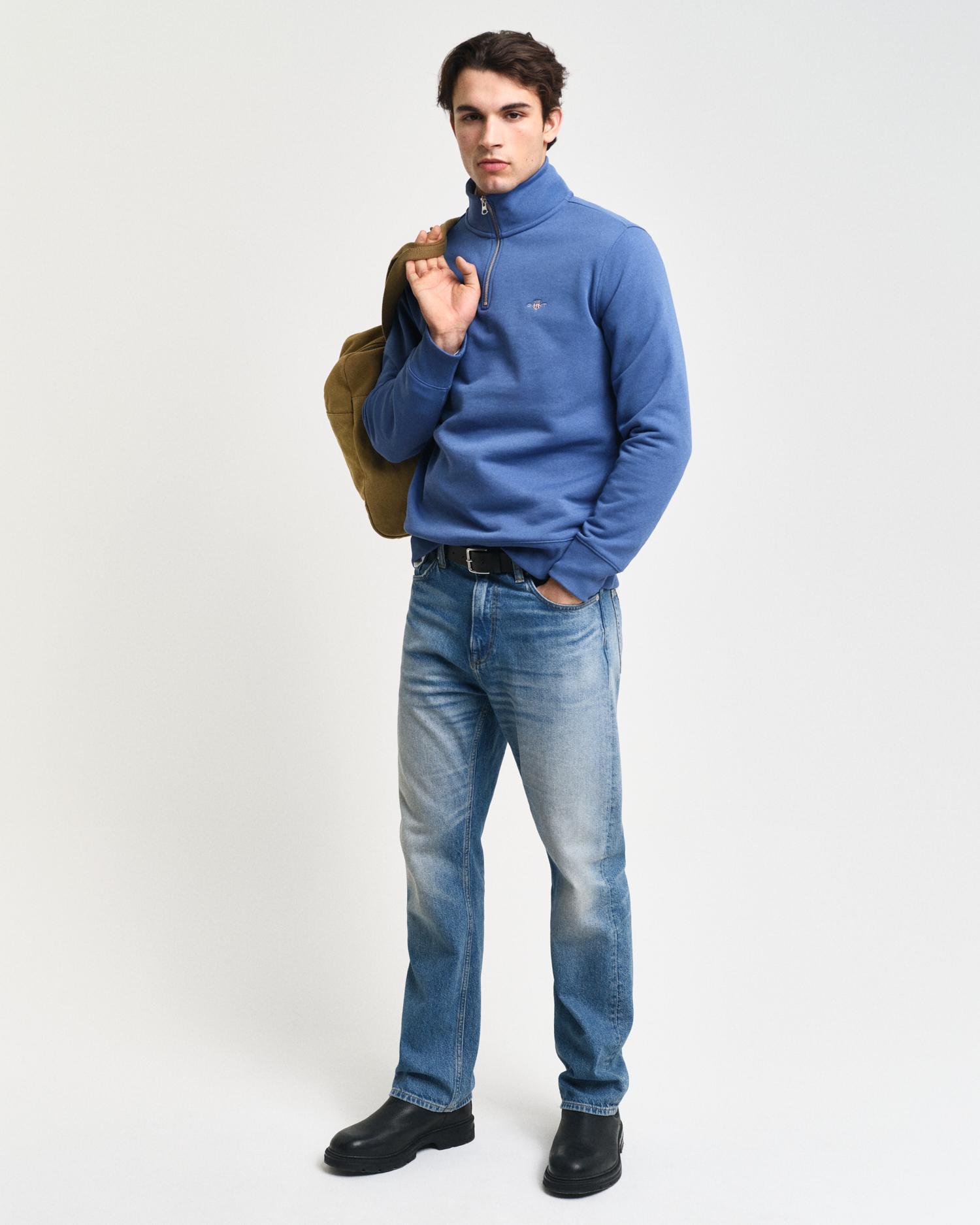 Sudadera de hombre Shield con media cremallera - Gant - Azul Azul-4