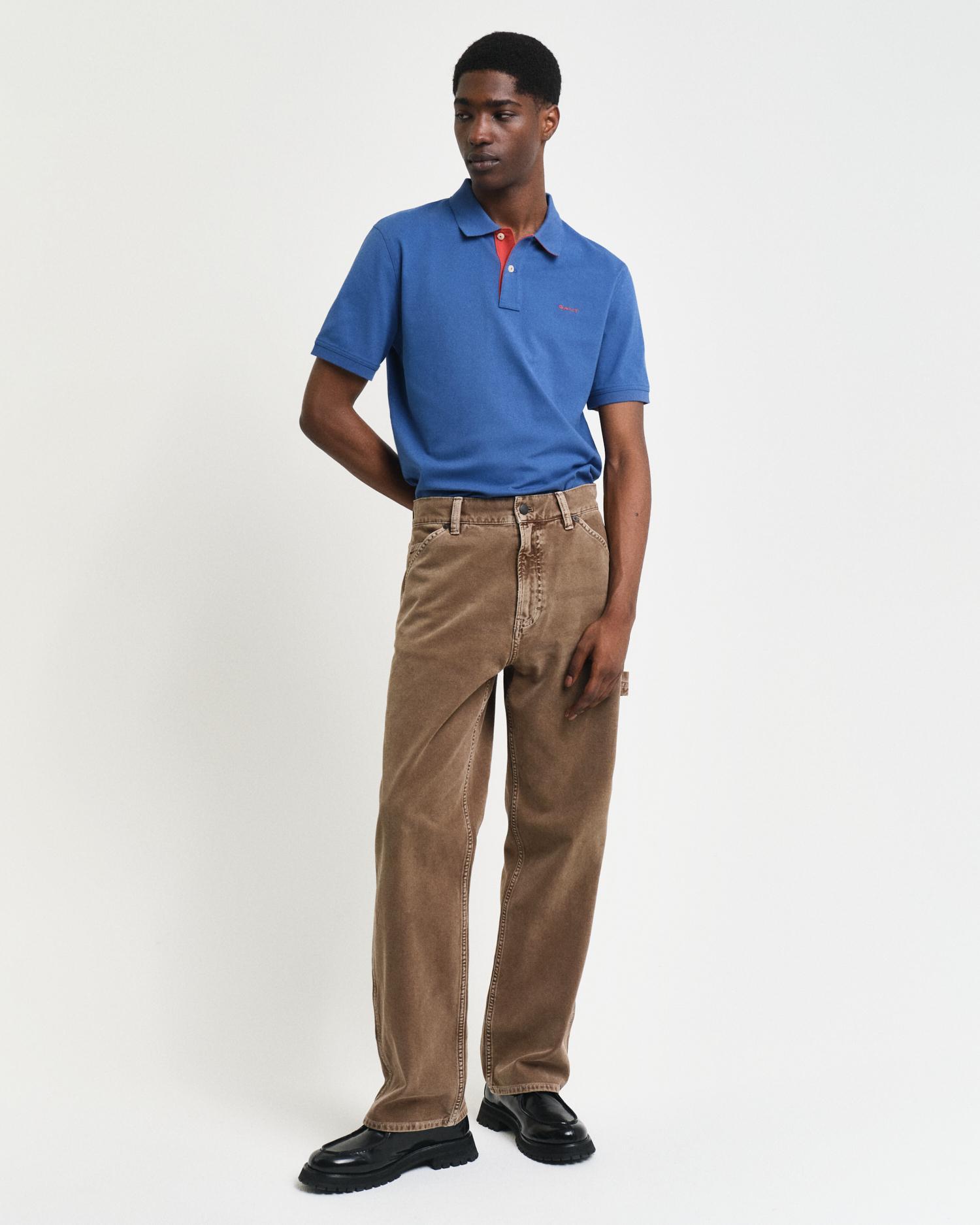 Polo de hombre de piqué con contraste - Gant - Azul índigo Azul índigo-4