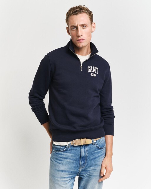 Imagen 0 de Sudadera con media cremallera y diseño GANT