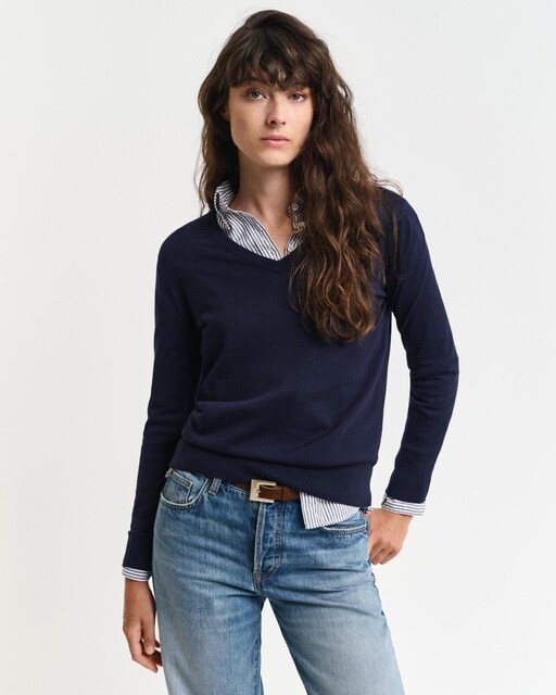 Imagen 0 de Jersey de mujer de punto con cuello de pico