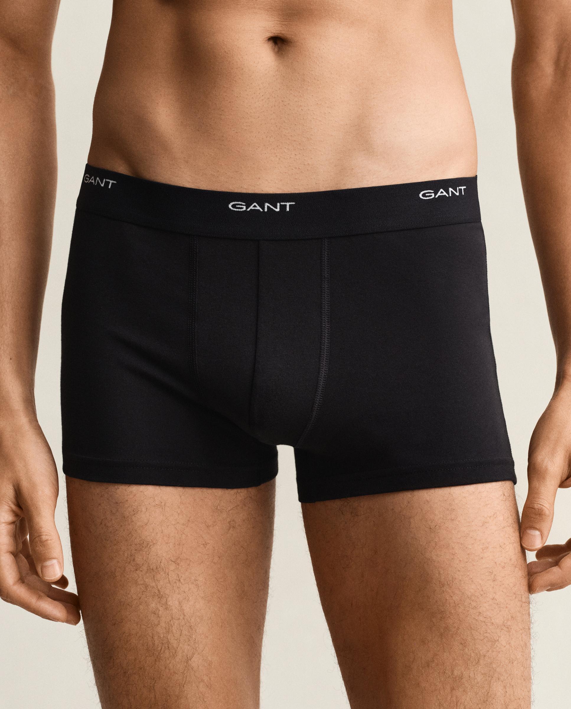 Pack de tres boxers de hombre de pernera corta y detalle gant en cintura - Negro Negro-3