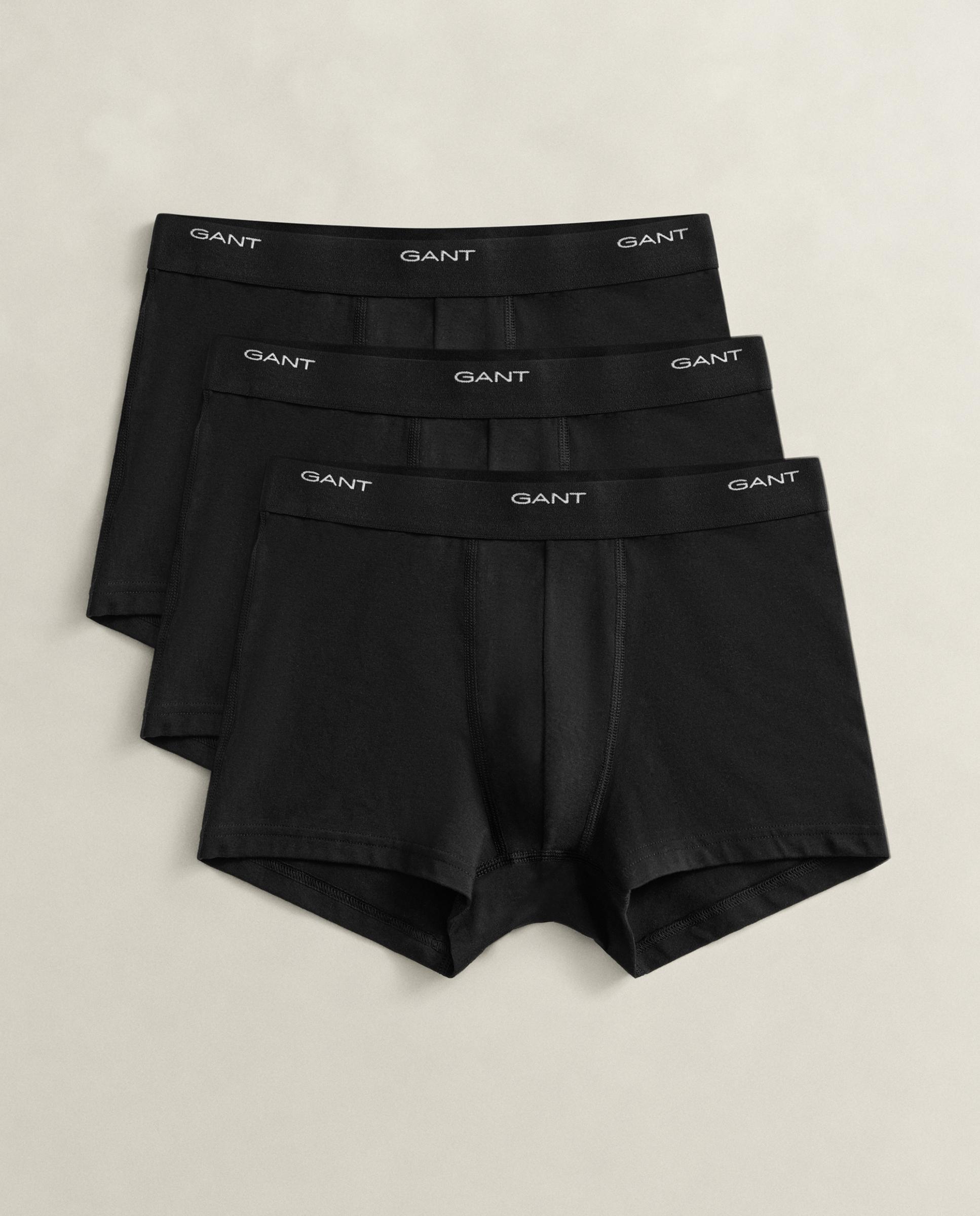 Pack de tres boxers de hombre de pernera corta y detalle gant en cintura - Negro Negro-4