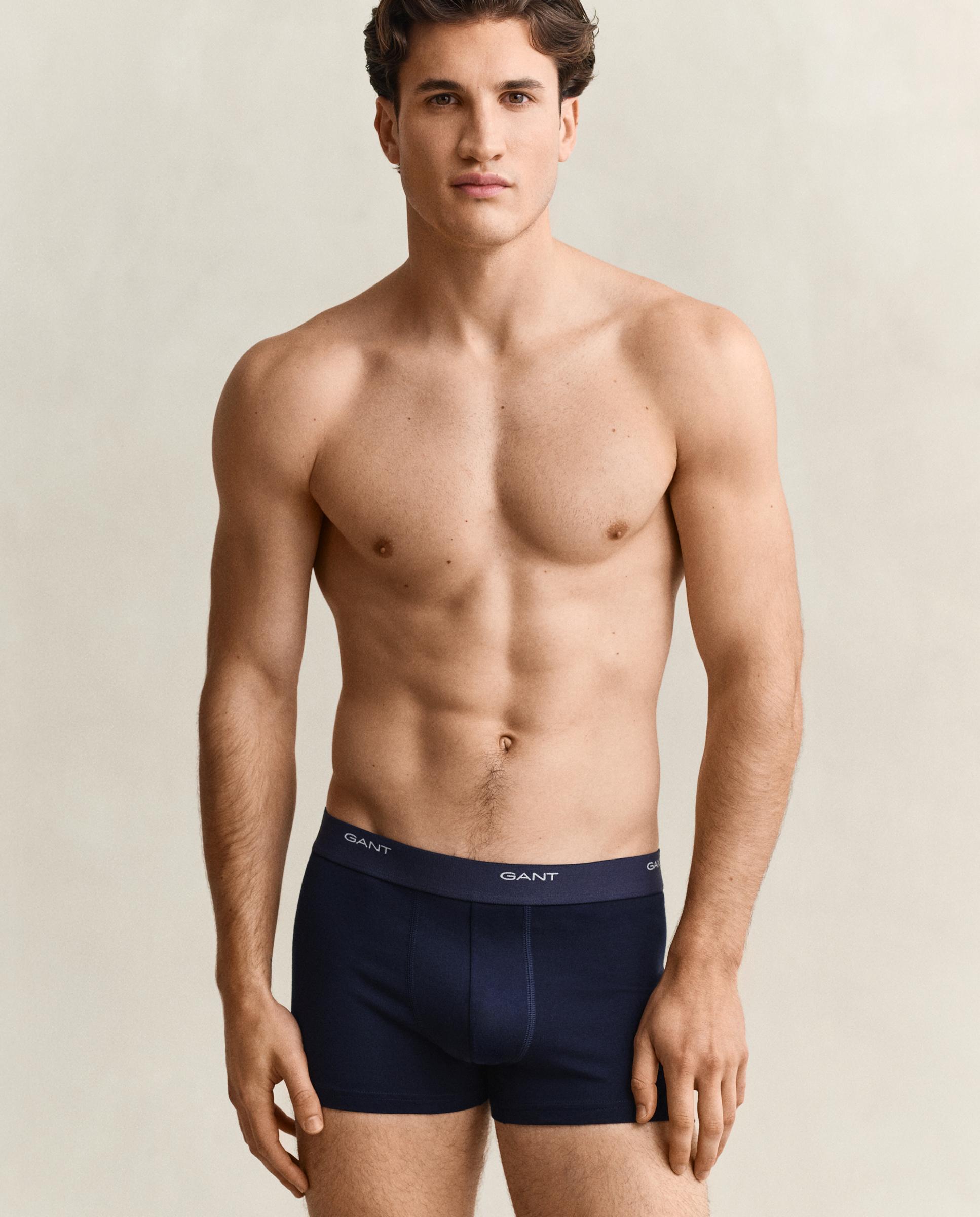Pack de tres boxers de hombre de pernera corta y detalle gant en cintura - Azul marino Azul marino-1