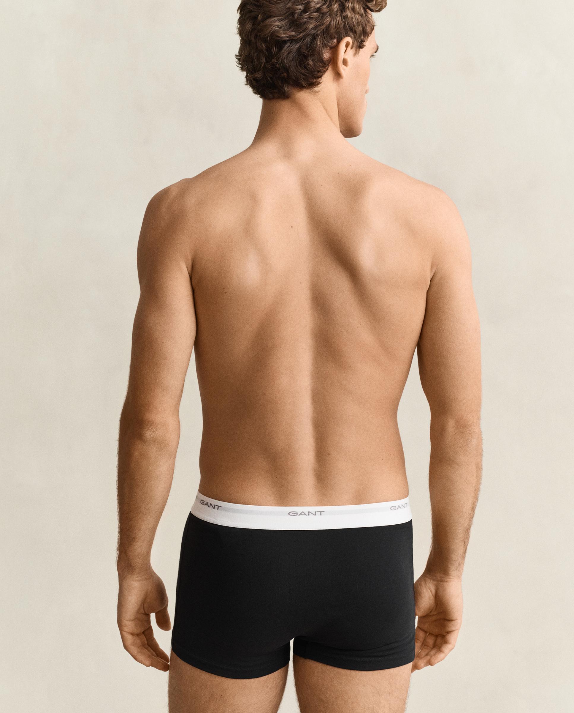 Pack de tres bóxers de punto de hombre básicos con detalle gant - Negro / Blanco Negro / Blanco-2
