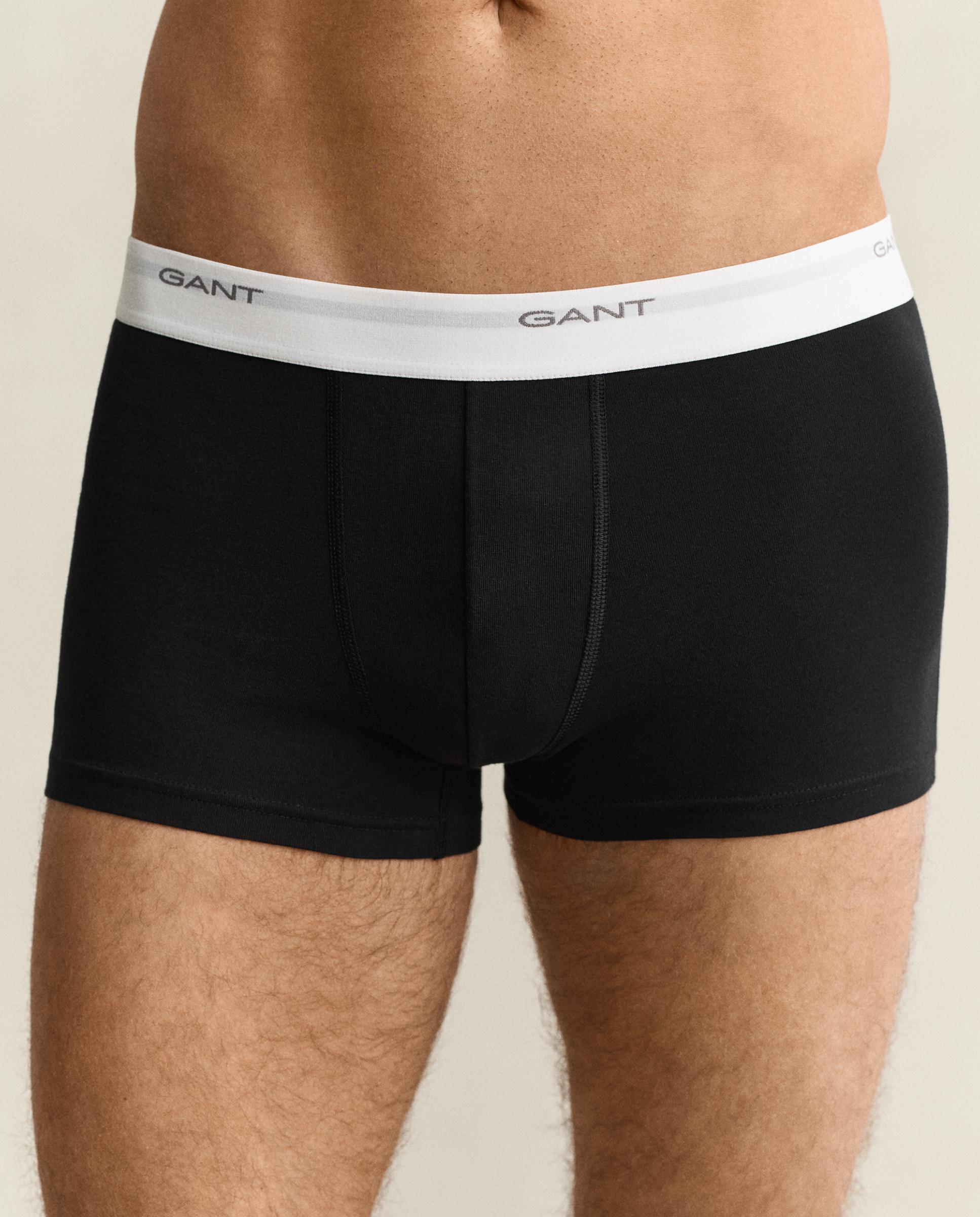 Pack de tres bóxers de punto de hombre básicos con detalle gant - Negro / Blanco Negro / Blanco-3