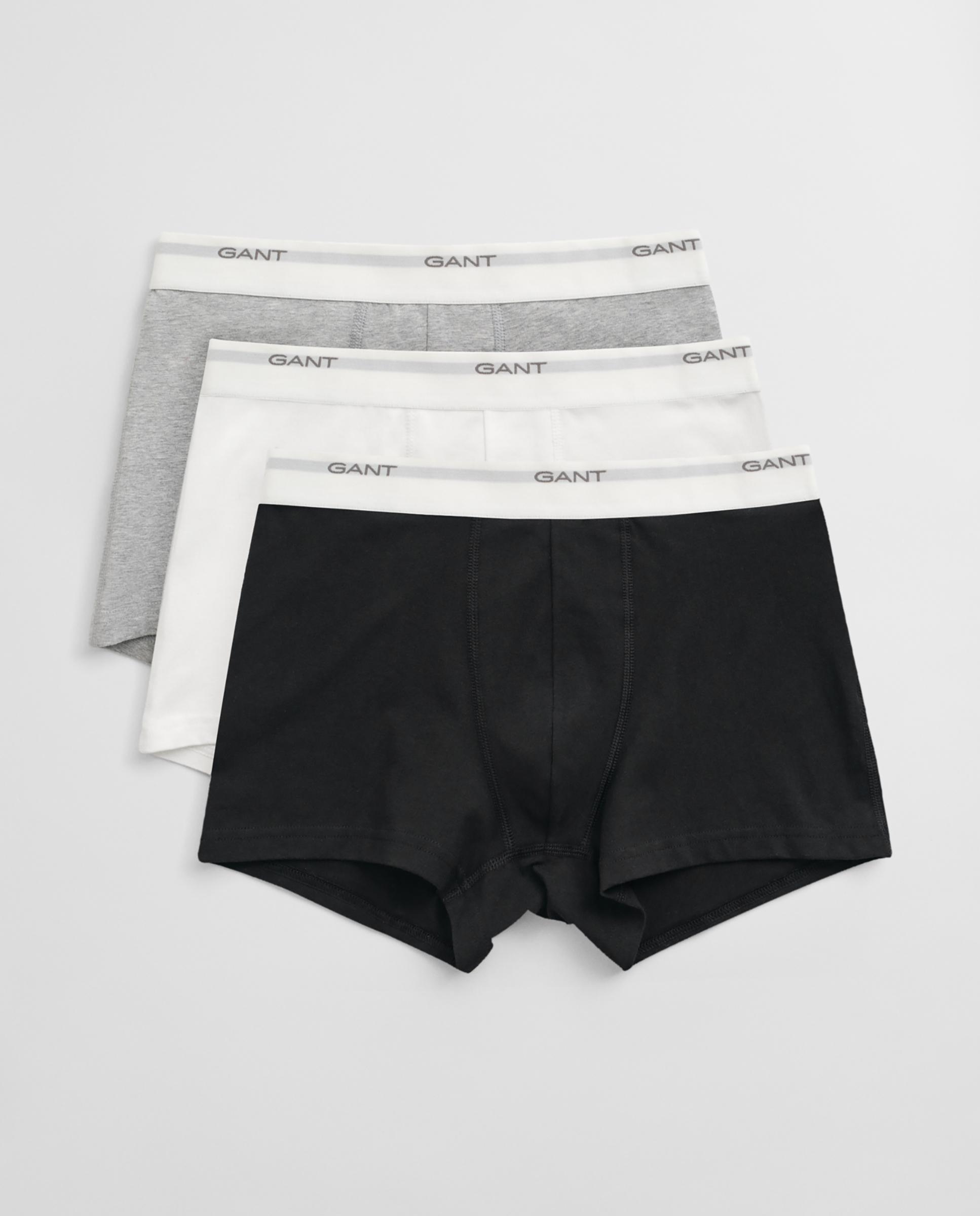 Pack de tres bóxers de punto de hombre básicos con detalle gant - Negro / Blanco Negro / Blanco-5