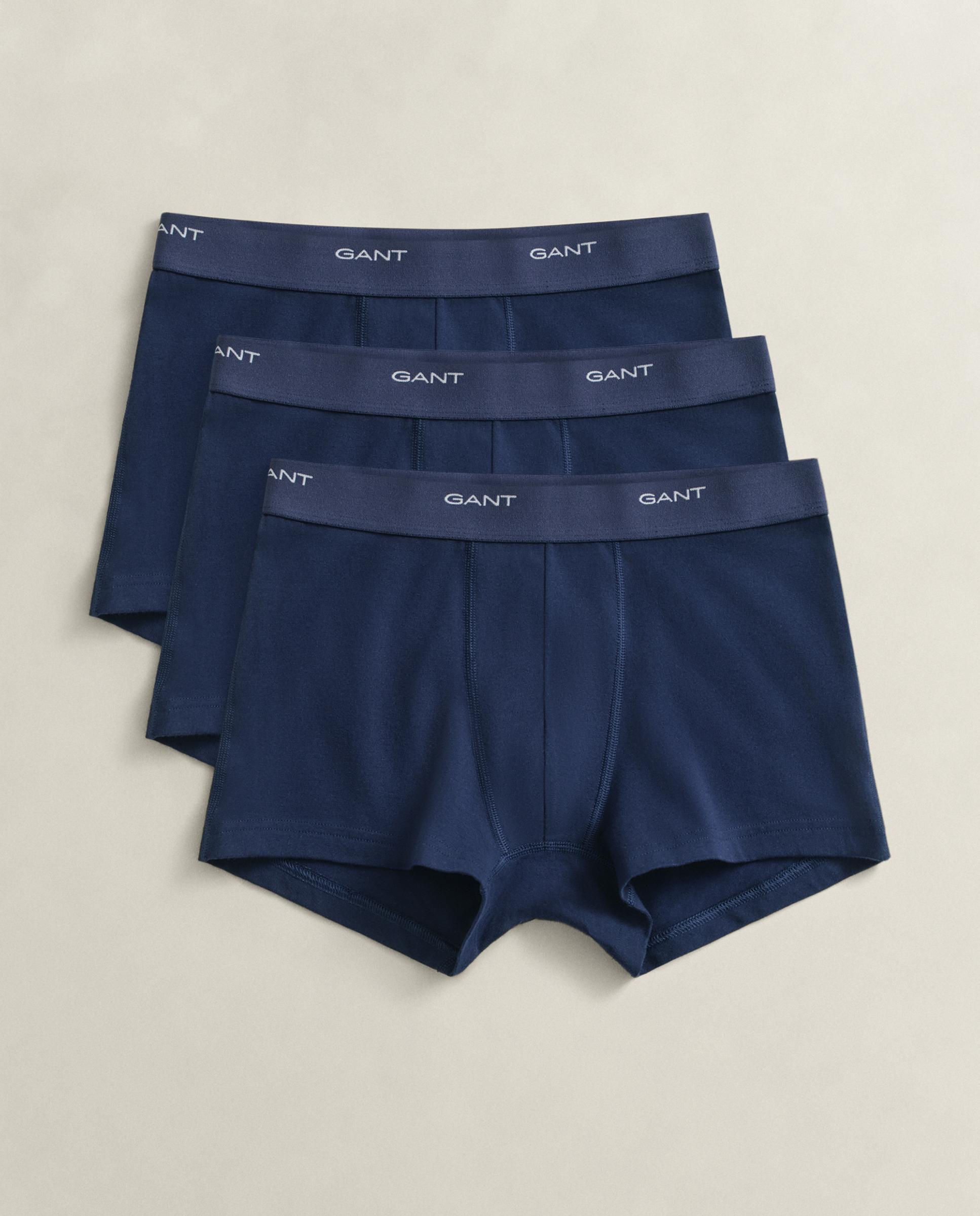 Pack de tres boxers de hombre de pernera corta y detalle gant en cintura - Azul oscuro Azul oscuro-4