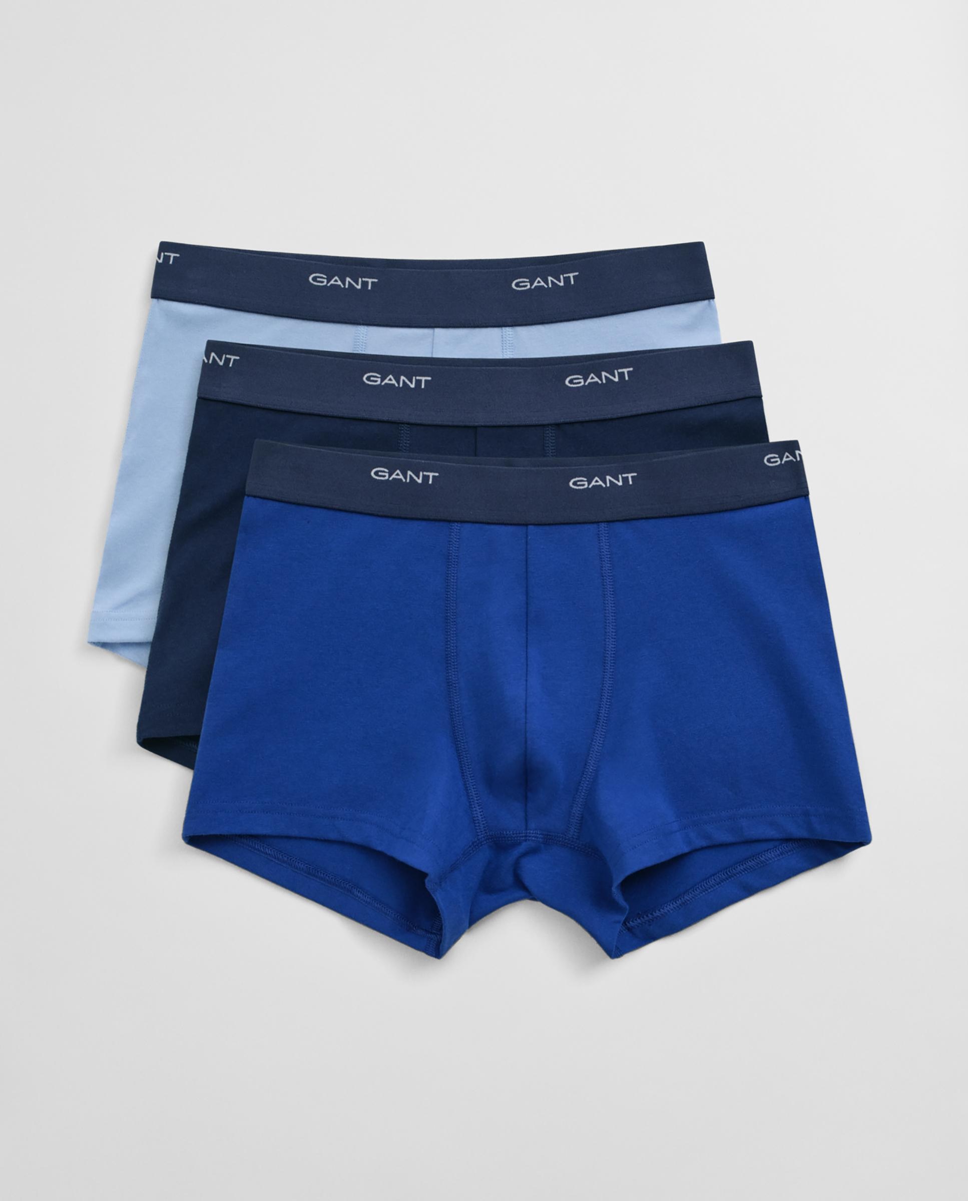 Pack de tres boxers de hombre de pernera corta y detalle gant en cintura - Azul Azul-4