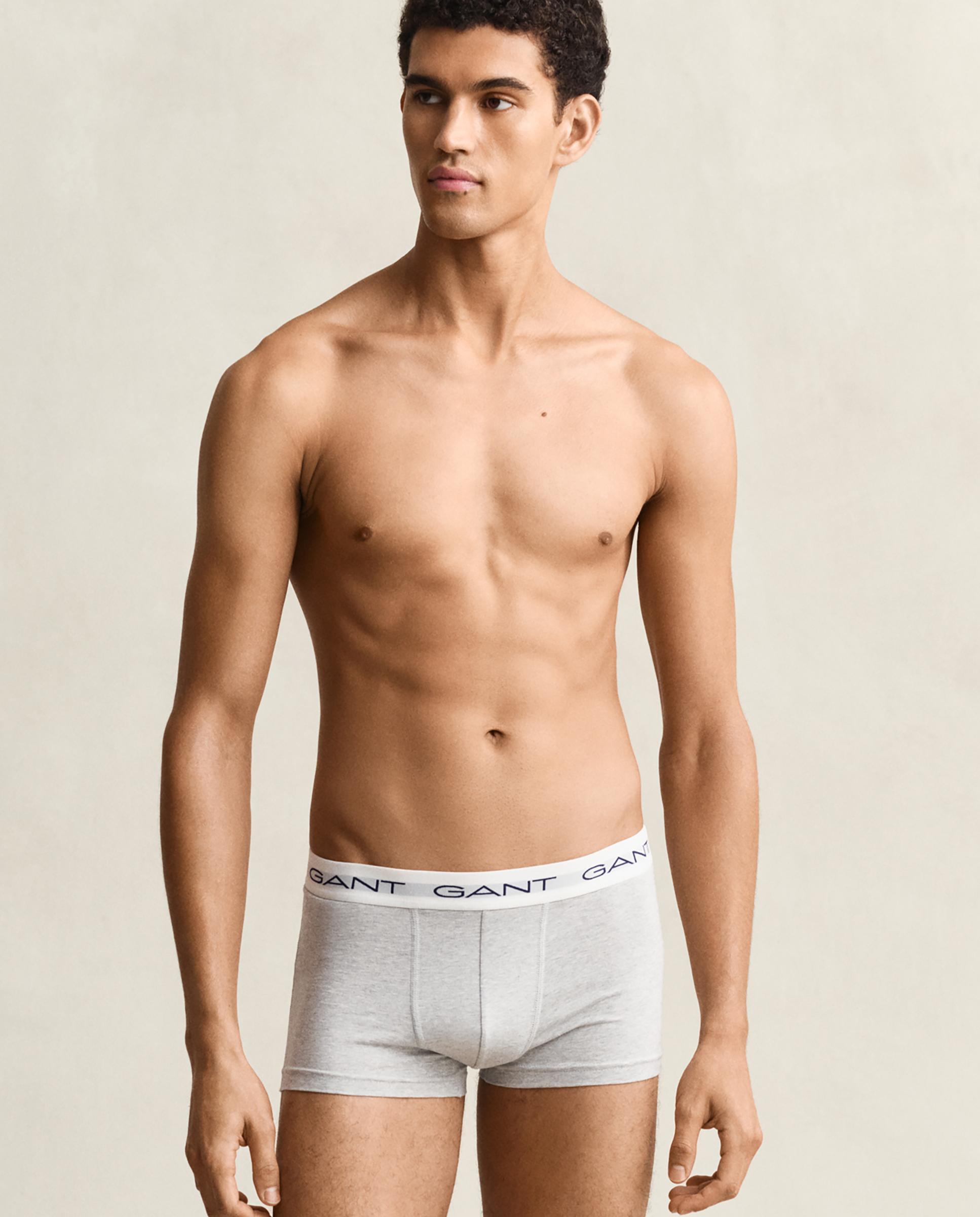 Imagen 0 de Pack de tres bóxers de punto de hombre elásticos de pernera corta Azul / Blanco
